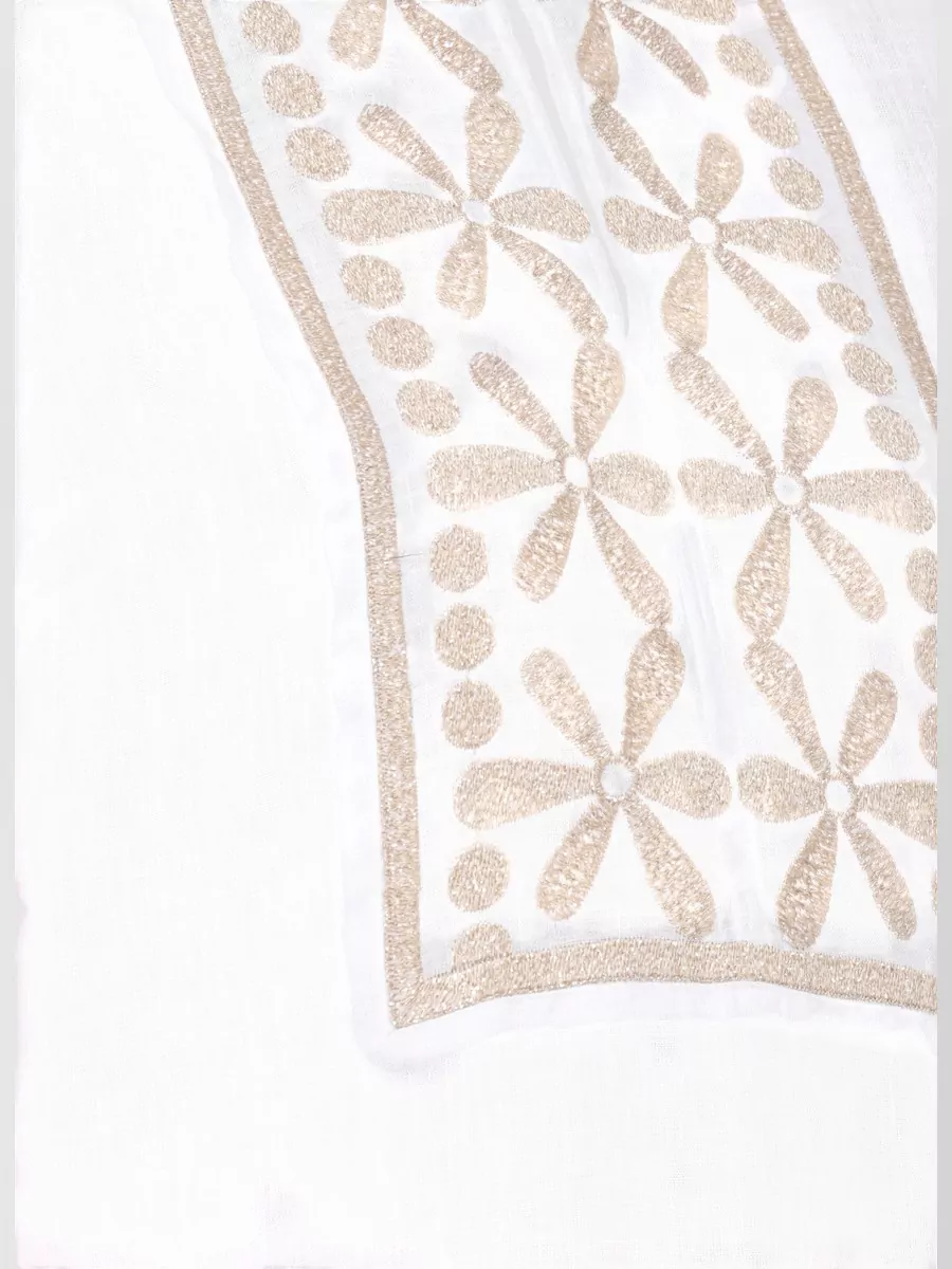 120% Lino Linen Knee-Length 3/4-Sleeve Beach Cover-Up
