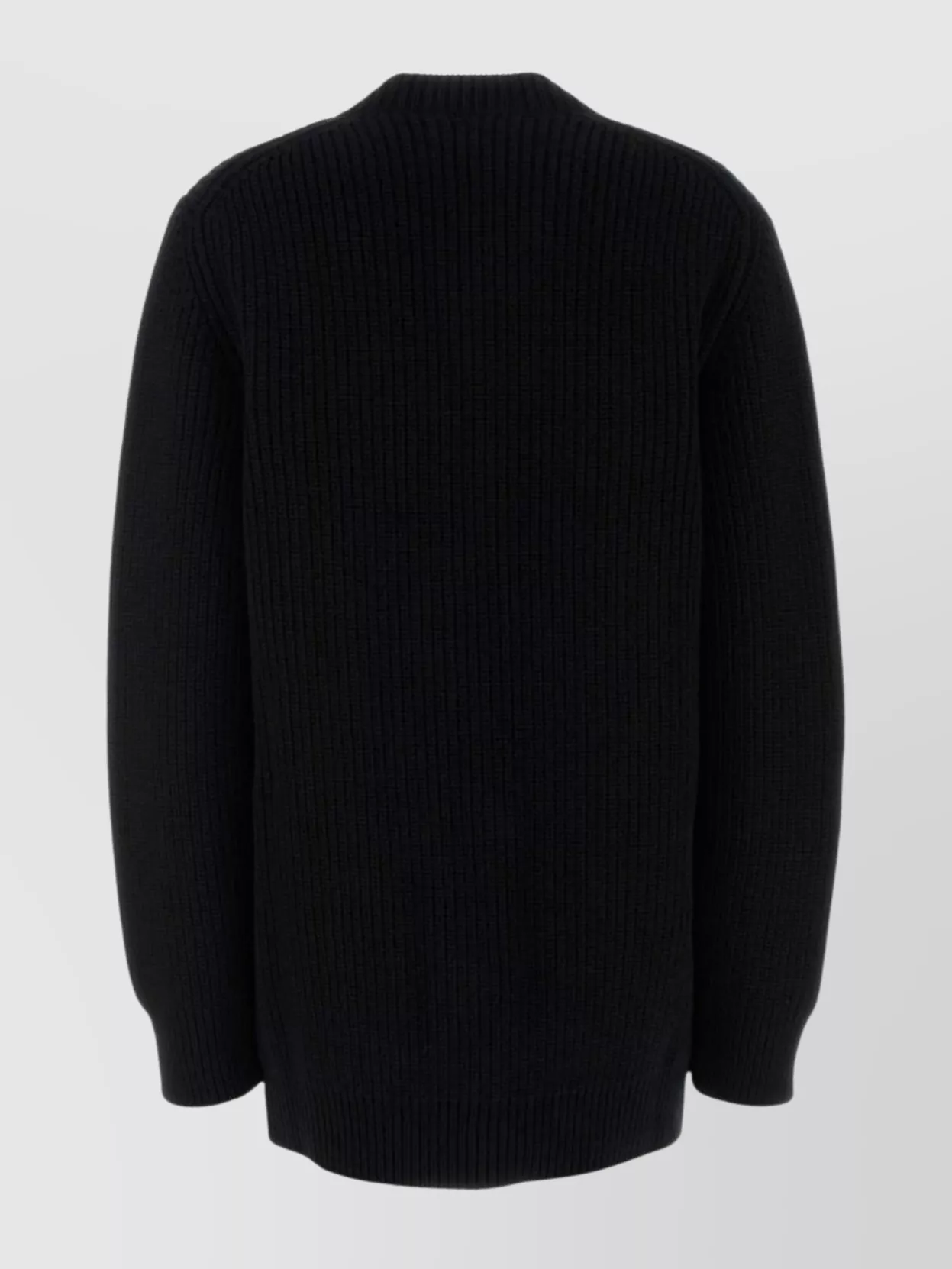 Dolce & Gabbana Oversized Cardigan Featuring Ribbed Texture In Black