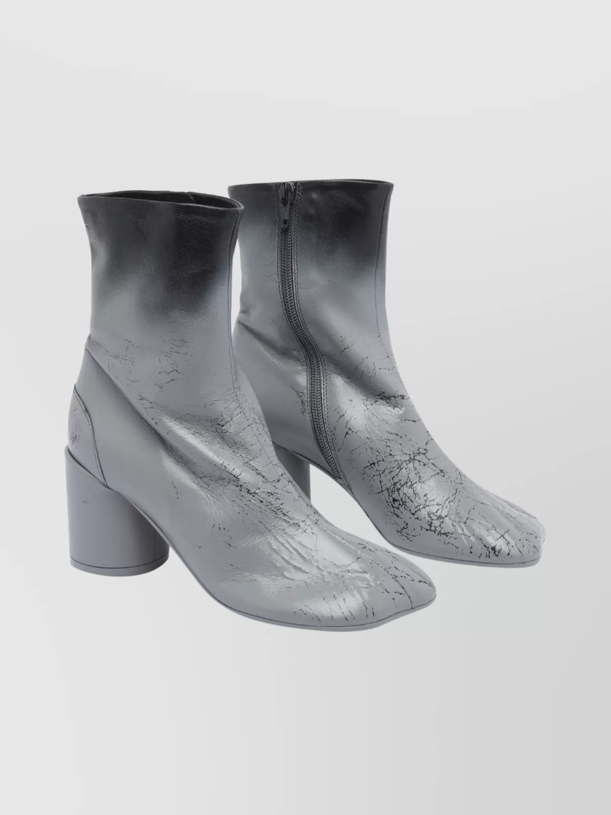 Mm6 Maison Margiela Stylish Block Heel Leather Ankle Boots In Multi