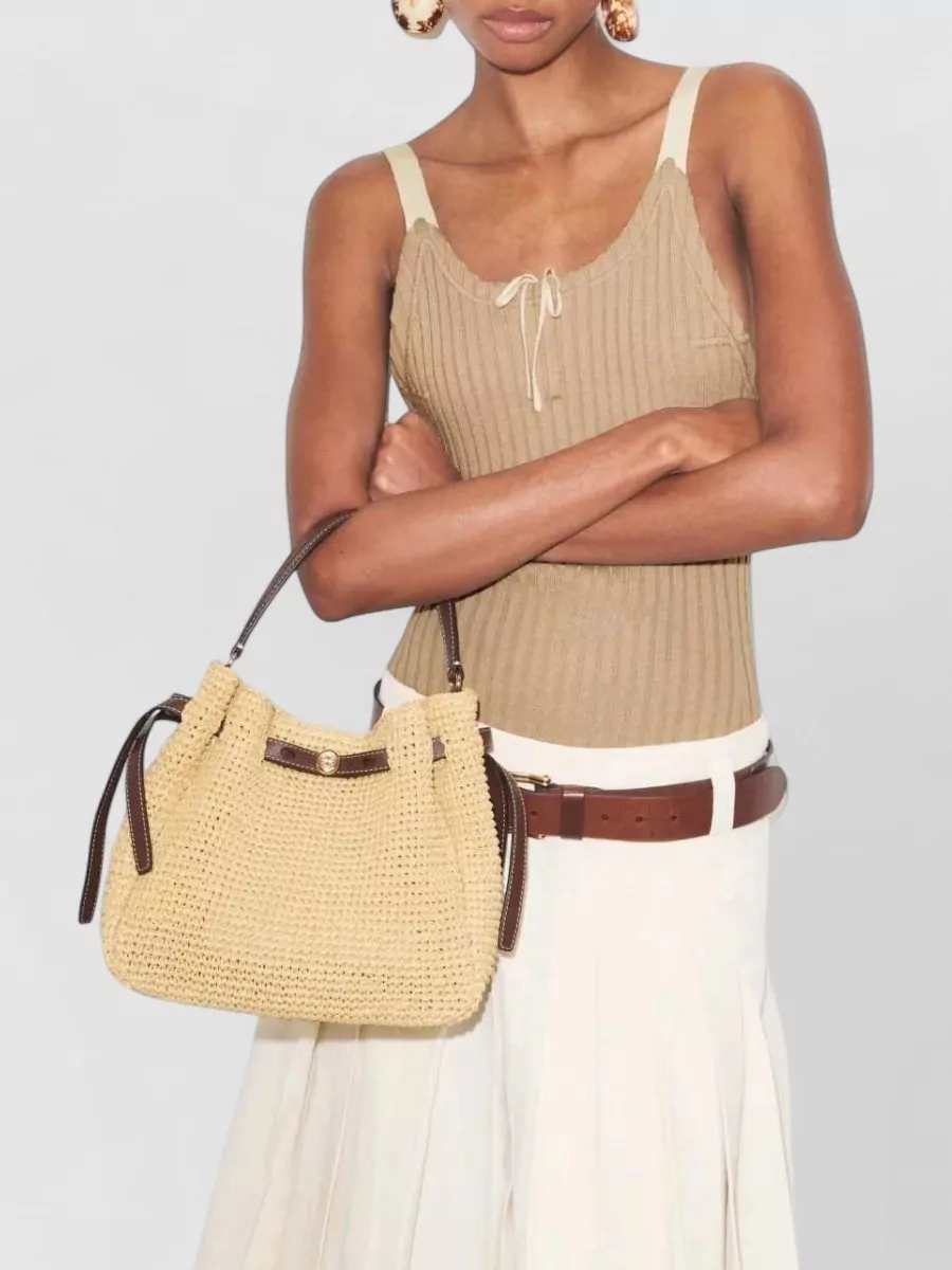 Tory Burch Romy Straw Bucket Bag