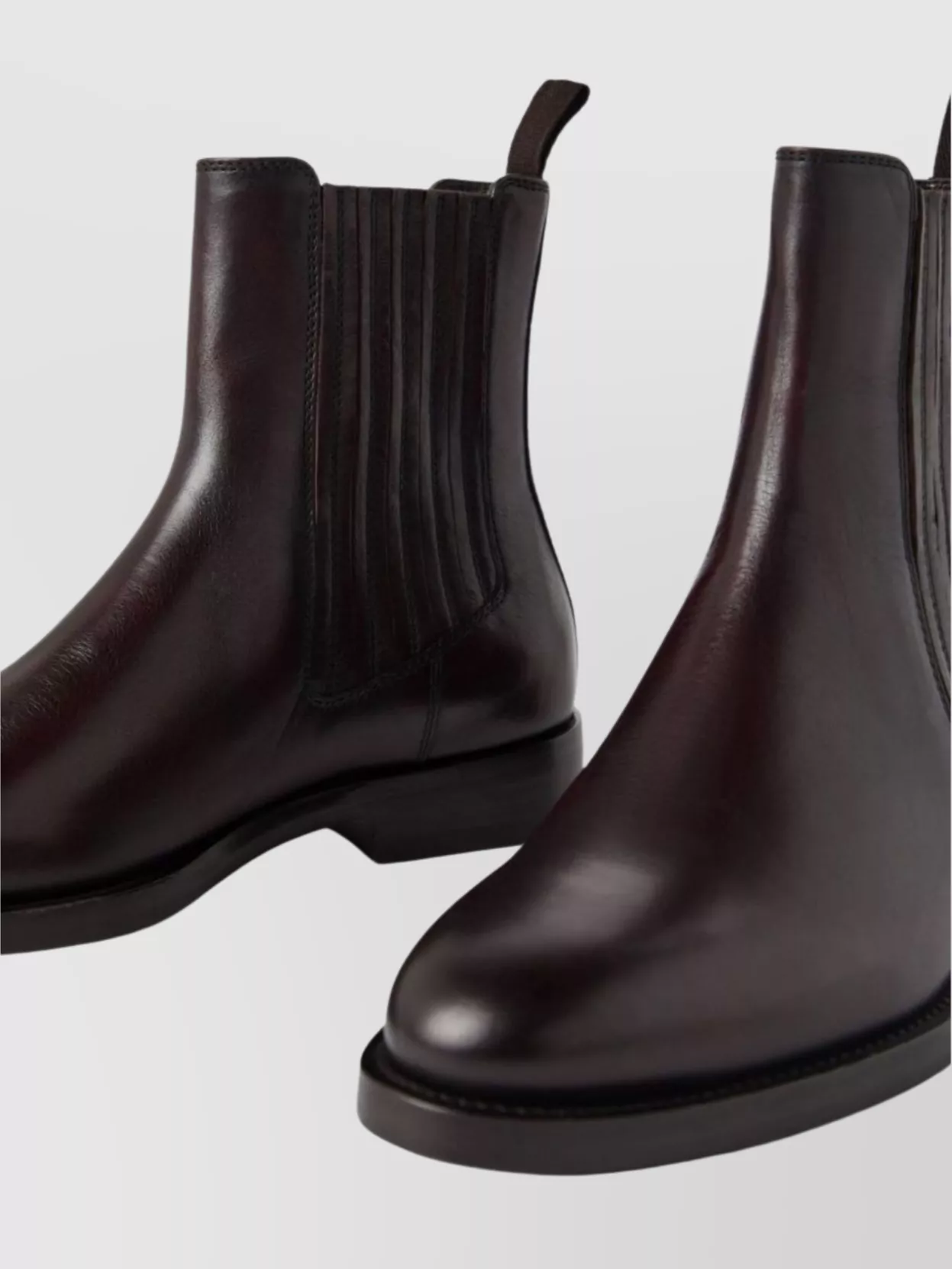 Brunello Cucinelli Elasticated Side Panel Leather Ankle Boots