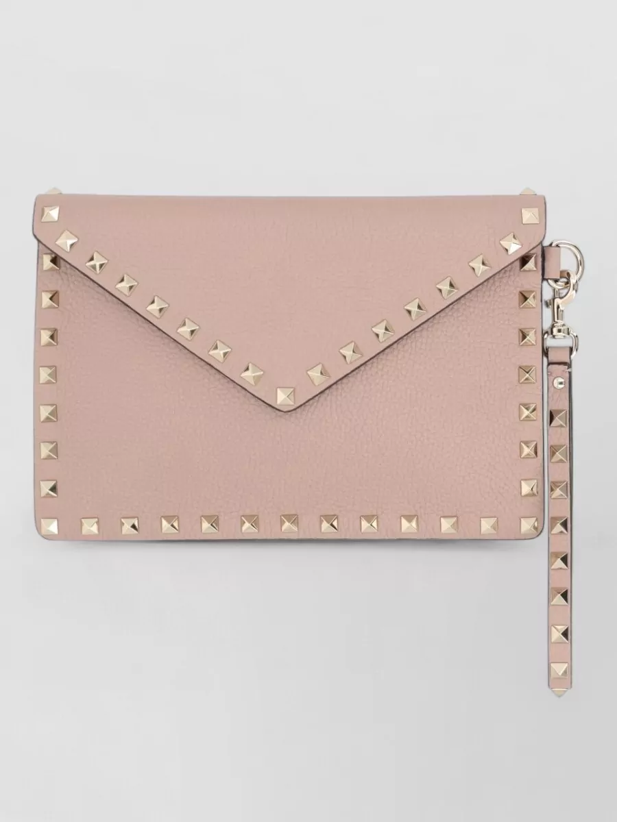 Valentino Garavani Rockstud Spike Leather Clutch Bag