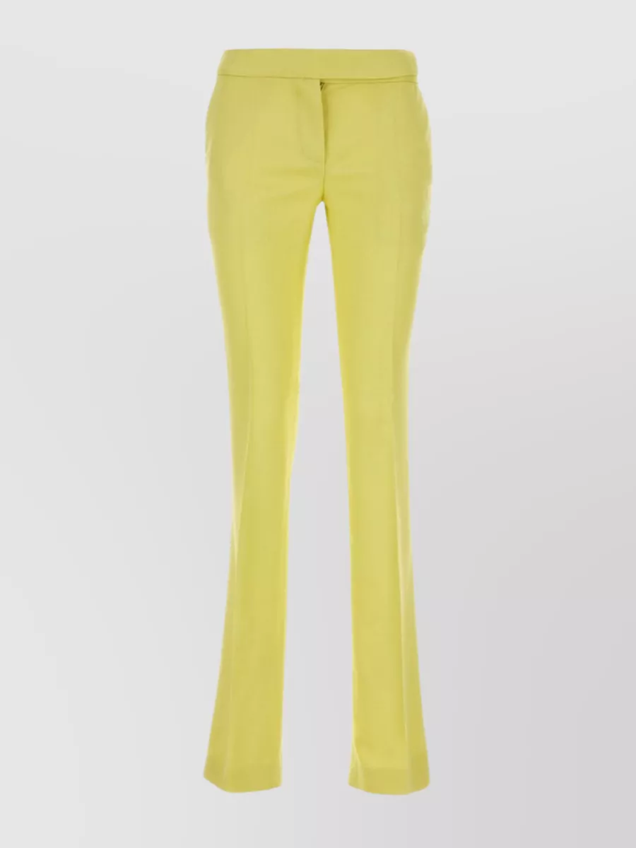 Shop Stella Mccartney Flared Viscose Pant With Central Pleats In Pastel