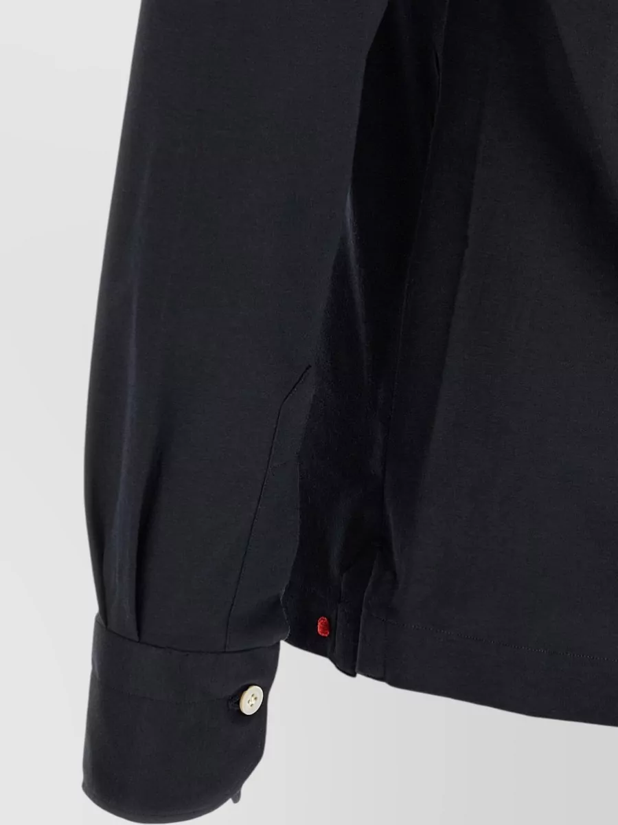 Kiton Positano Cotton Knit Long-Sleeve Polo Shirt