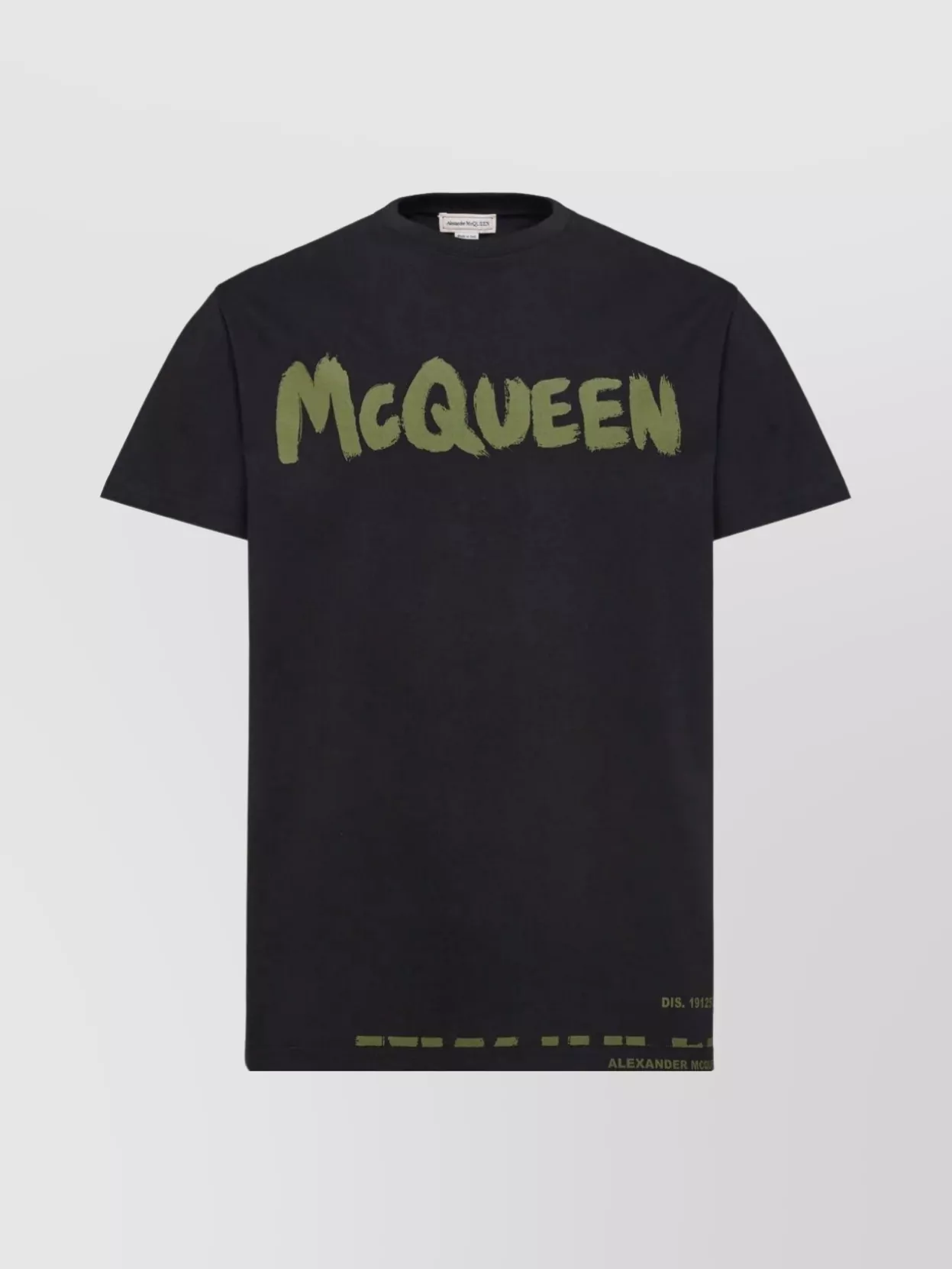 Shop Alexander Mcqueen Graffiti Crew Neck T-shirt With Signature Hem In Black