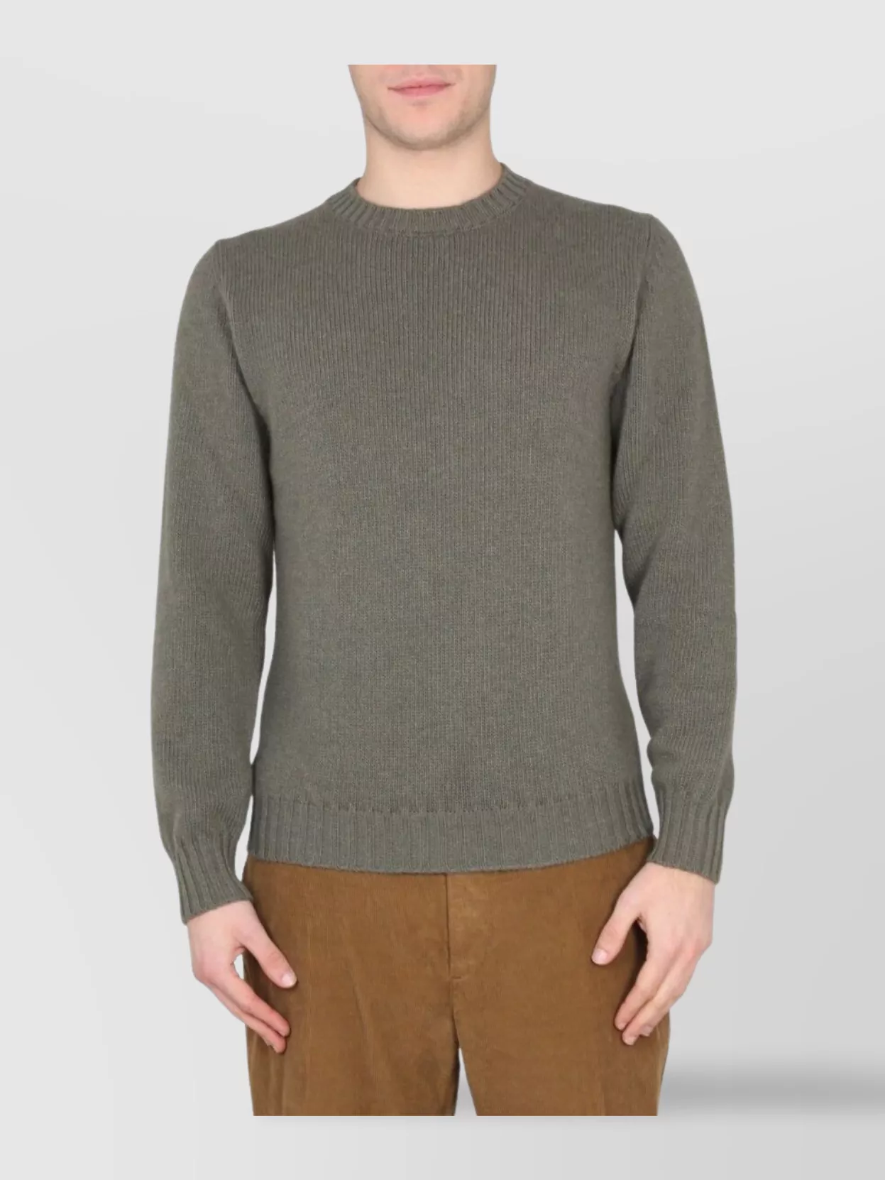 Pt Torino Cross-neck Ribbed Knit Sweater
