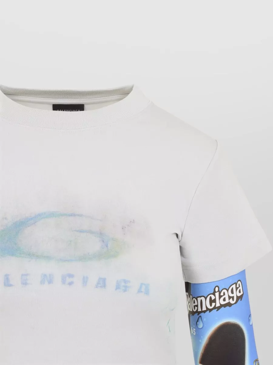 Balenciaga Double Layer Short Sleeve Graphic Tshirt Crewneck