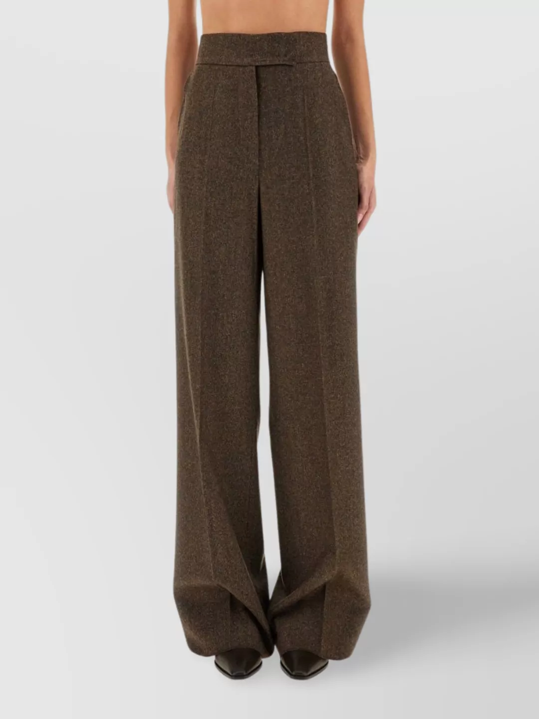 Max Mara High Waist Wide Leg Trousers Billy1234 In Gray