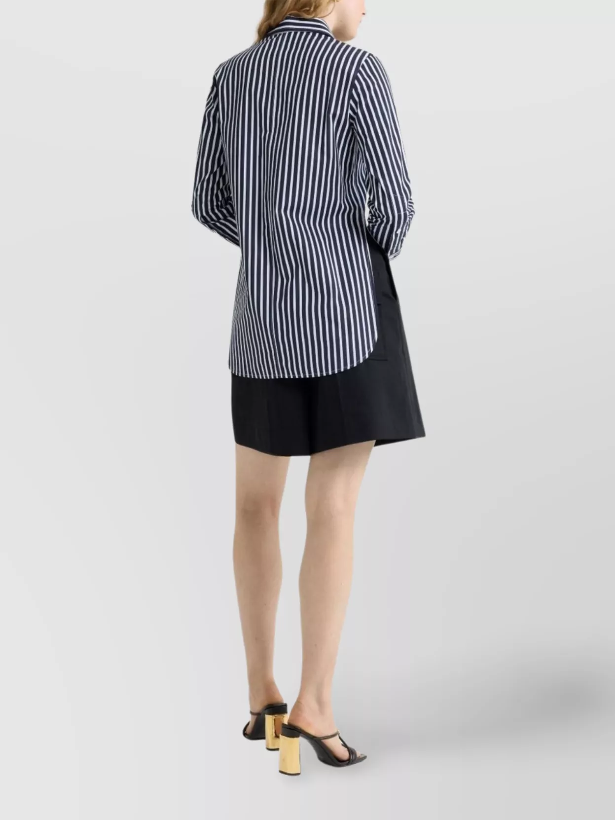 Patou Tailored Shirt In Printed Organic Cotton Poplin In Blue