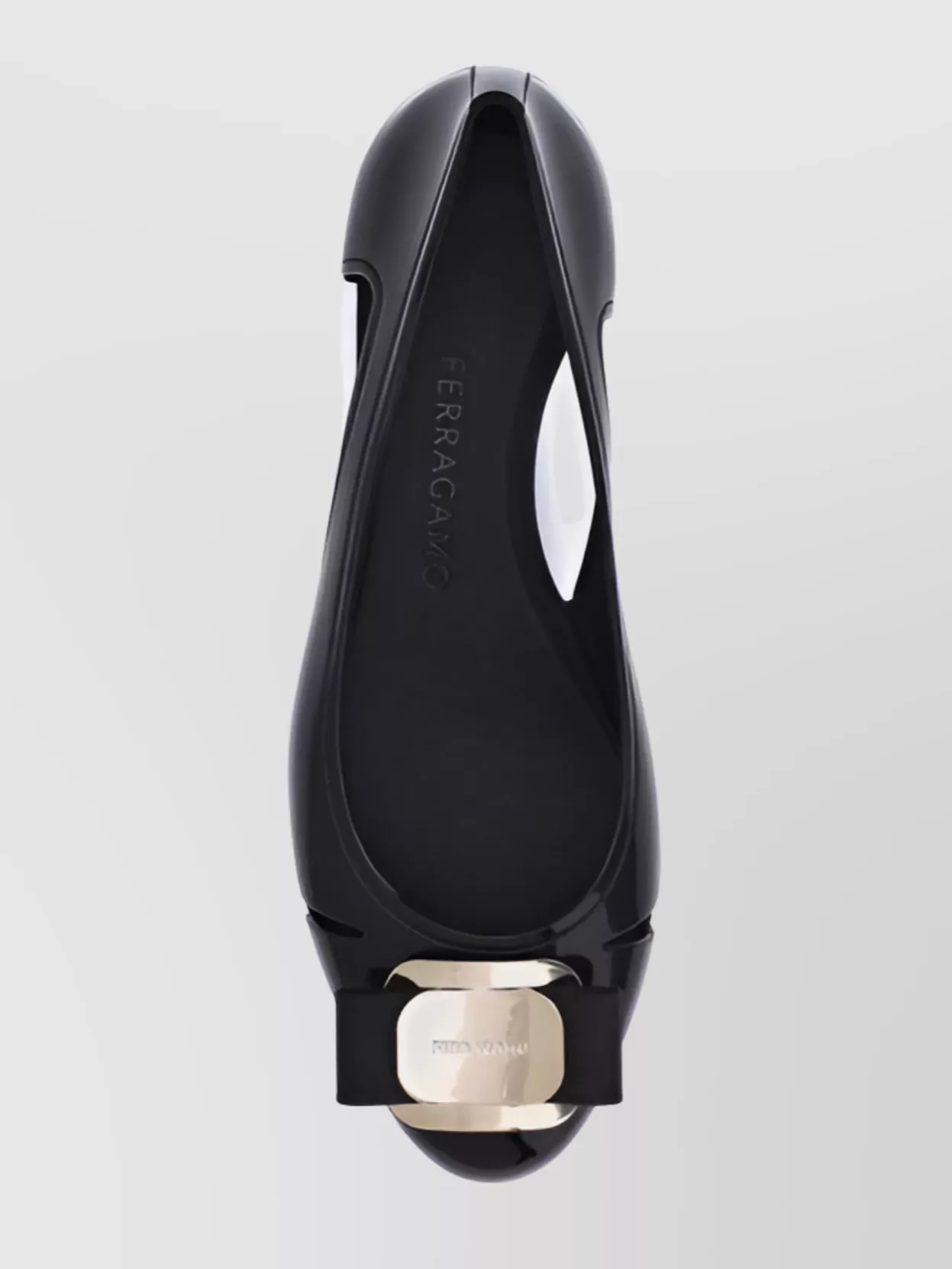 Ferragamo Rubber Ballerina Metallic Accent