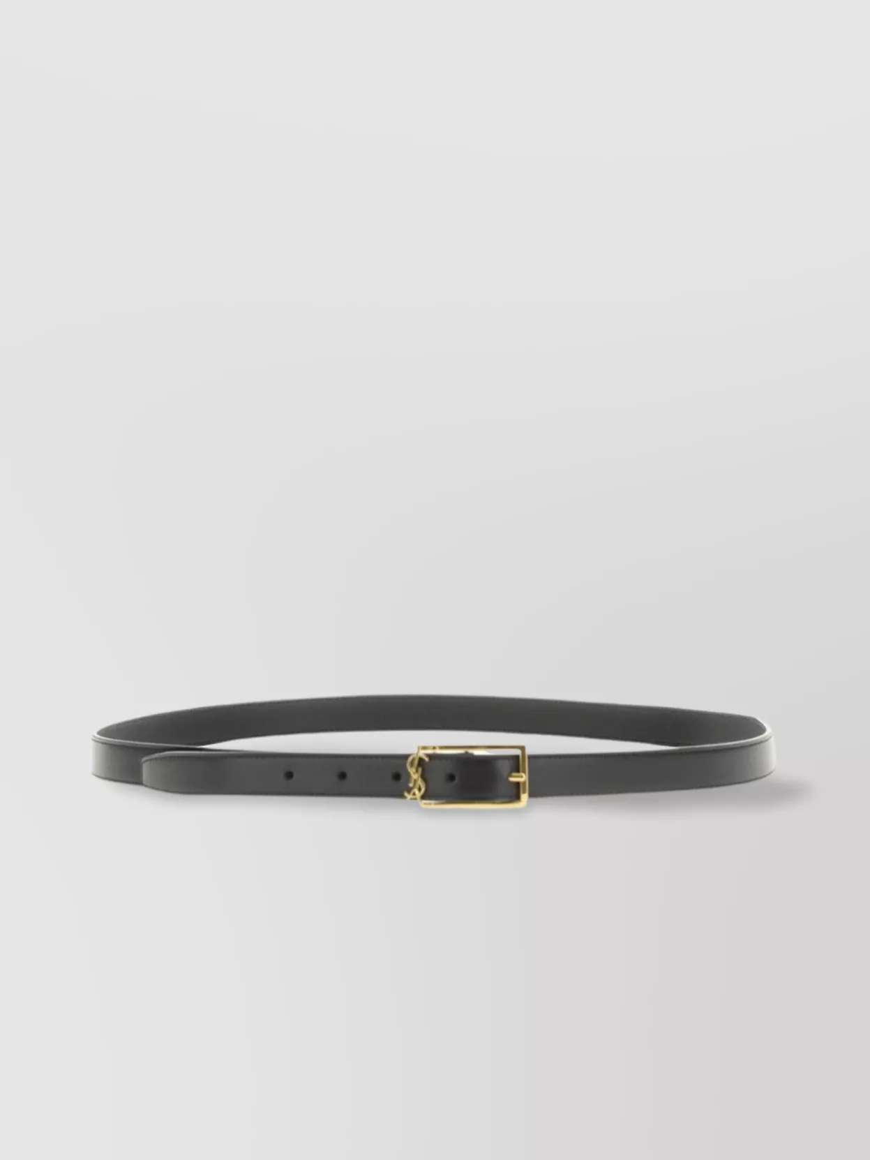 Shop Saint Laurent Adjustable Gold-tone Buckle Single Loop Belt