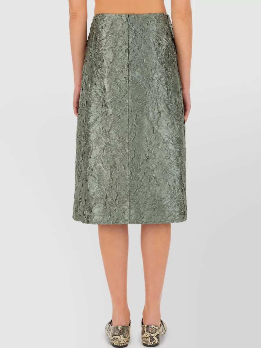 Dries Van Noten Satin Ruched Midi Skirt