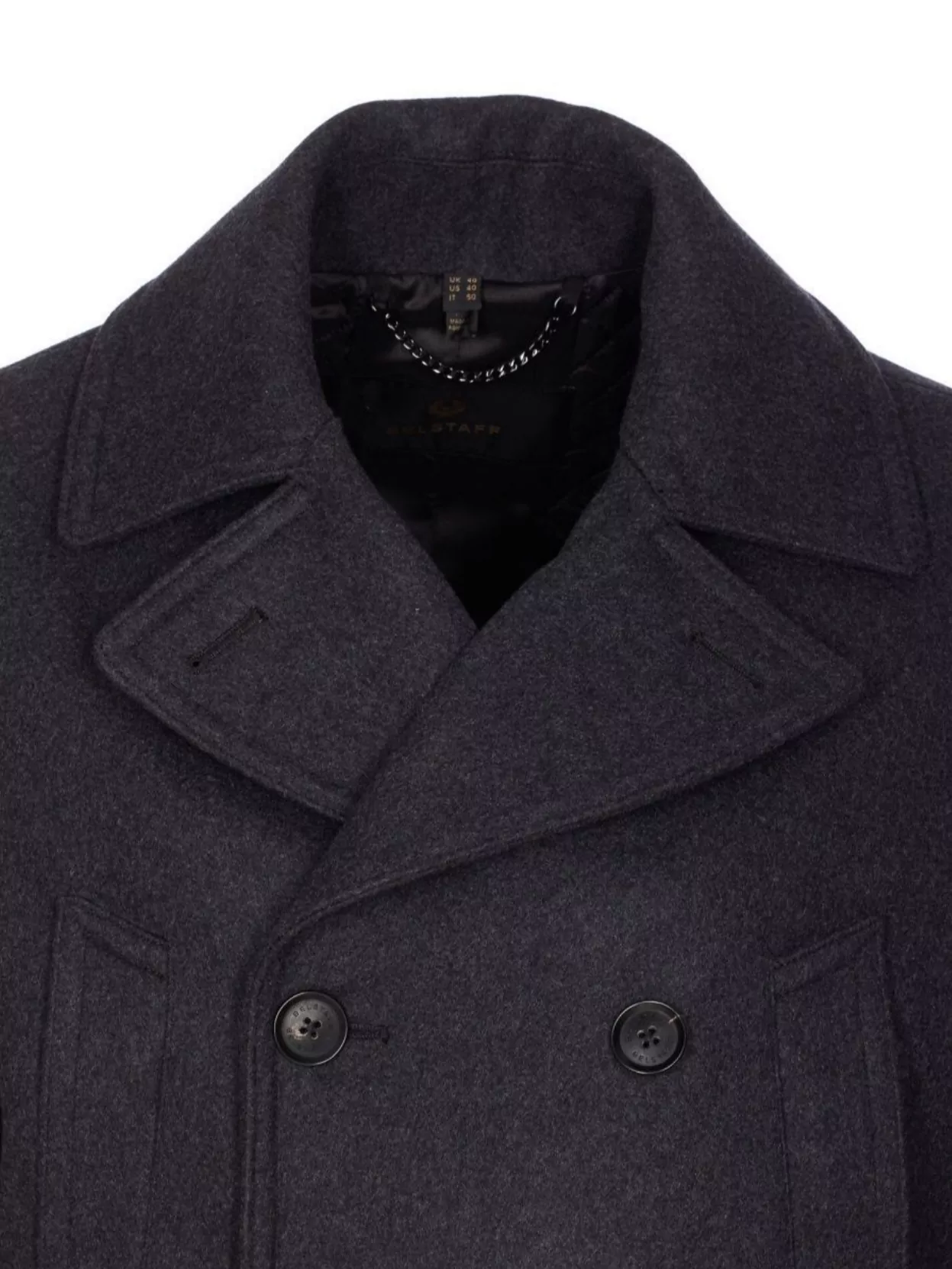Belstaff Double-Breasted Coat Reinforced Shoulders