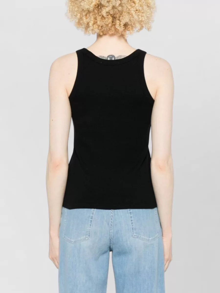 Maison Kitsuné Ribbed Cotton Logo Tank Top