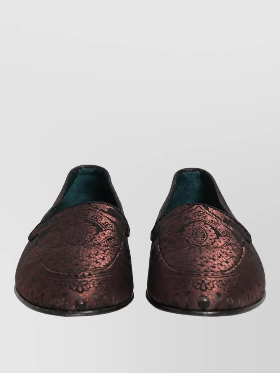 Dolce&Gabbana leather jacquard slippers