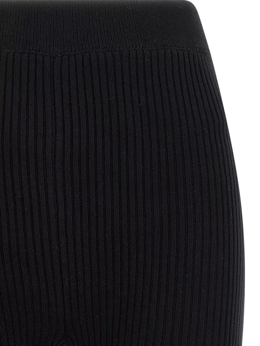 Ganni Cotton Crochet Ribbed Cropped Pants