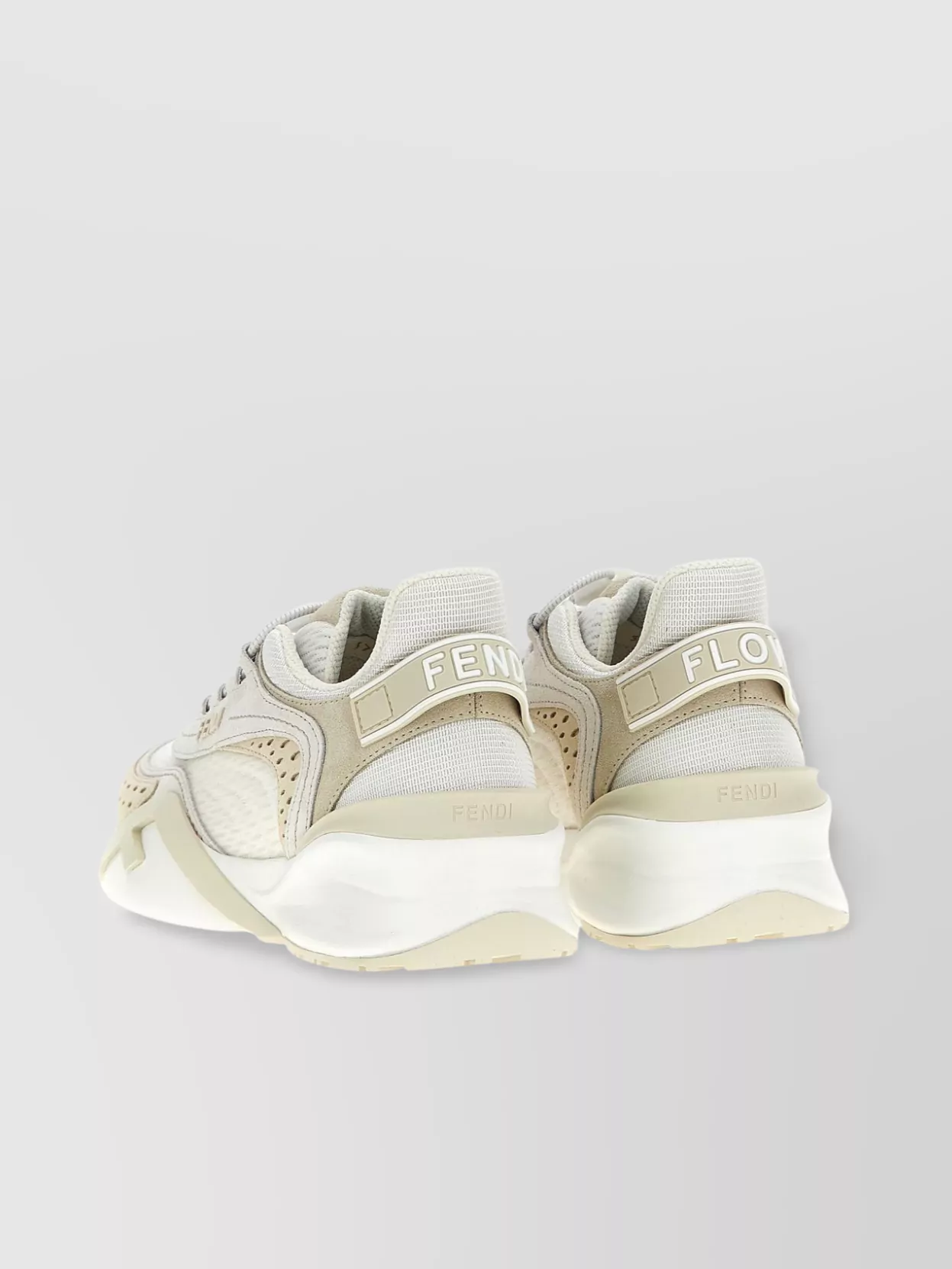 Shop Fendi Chunky Sole Mesh Panels Sneakers
