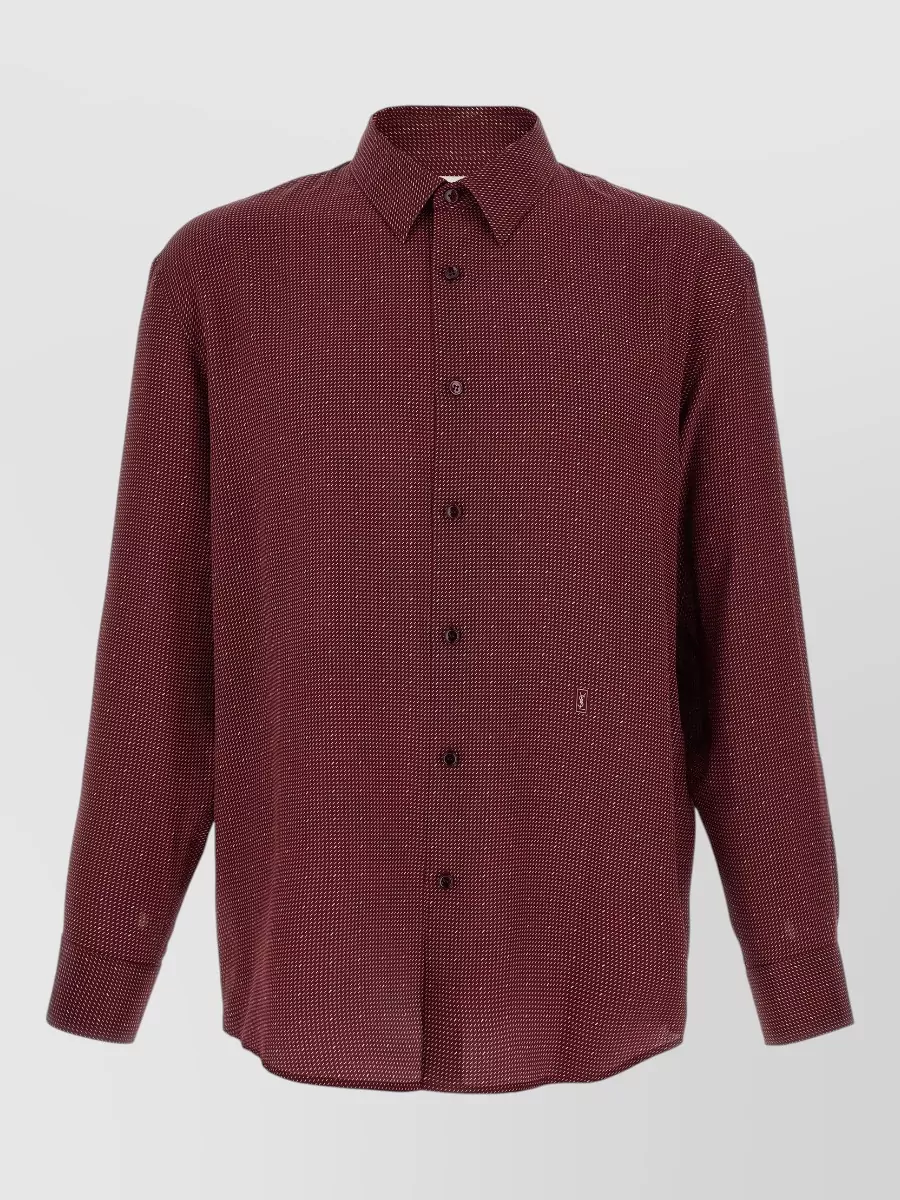 Saint Laurent Silk Printed Relaxed-Fit Long-Sleeve Shirt