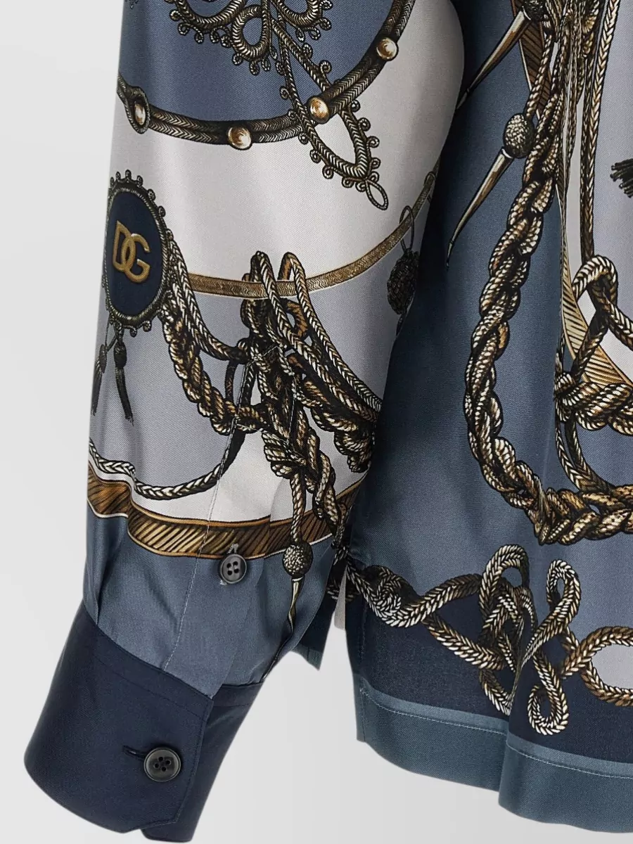 Dolce&Gabbana Silk Printed Bowling Shirt