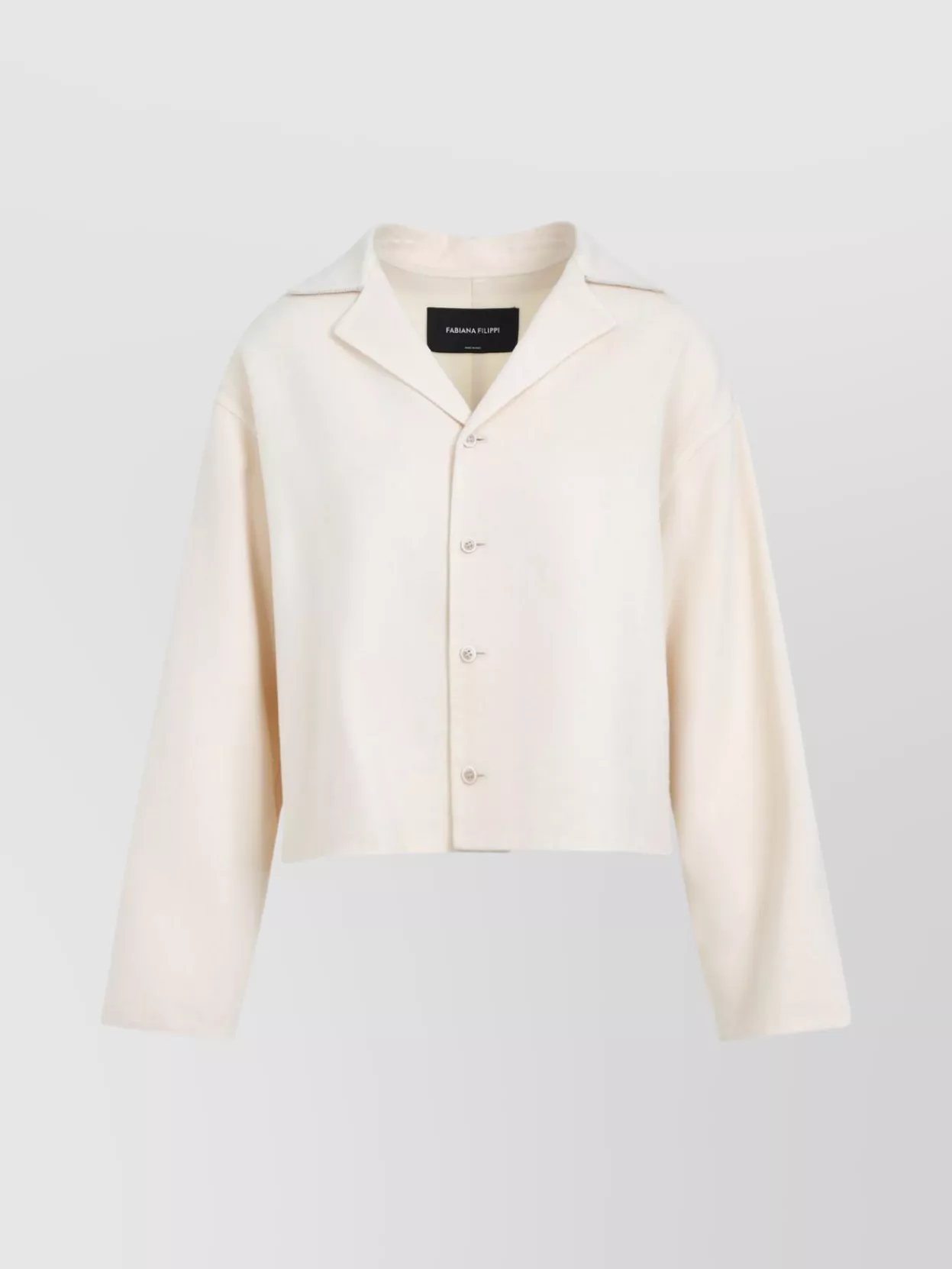 Fabiana Filippi Cropped Wool Jacket Dropped Shoulders