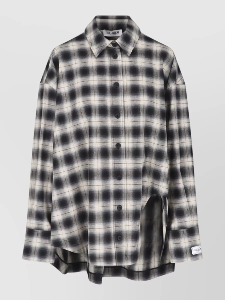 The Attico checked cotton shirt jacket