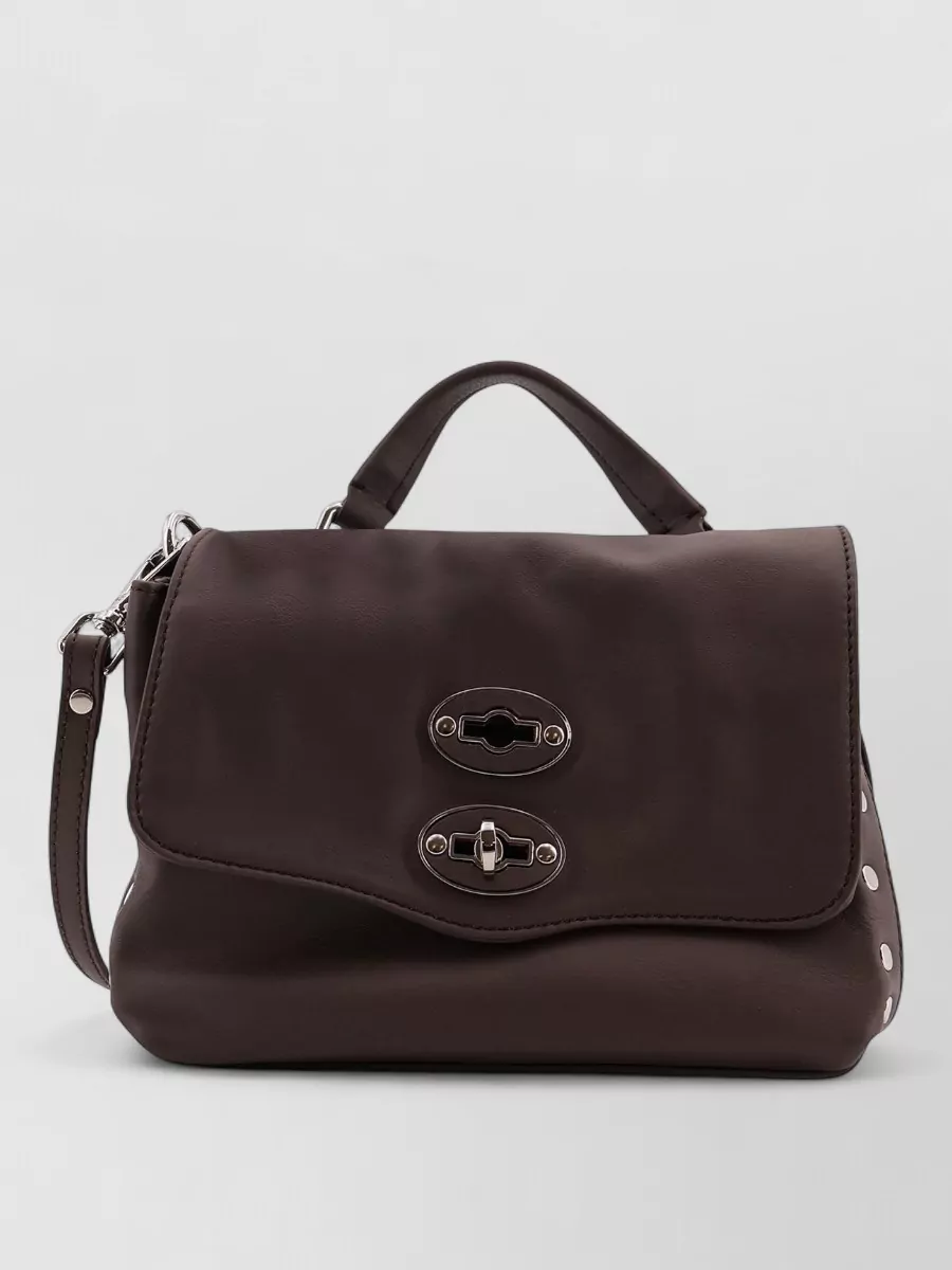 Zanellato Calf Leather Studded Crossbody Bag