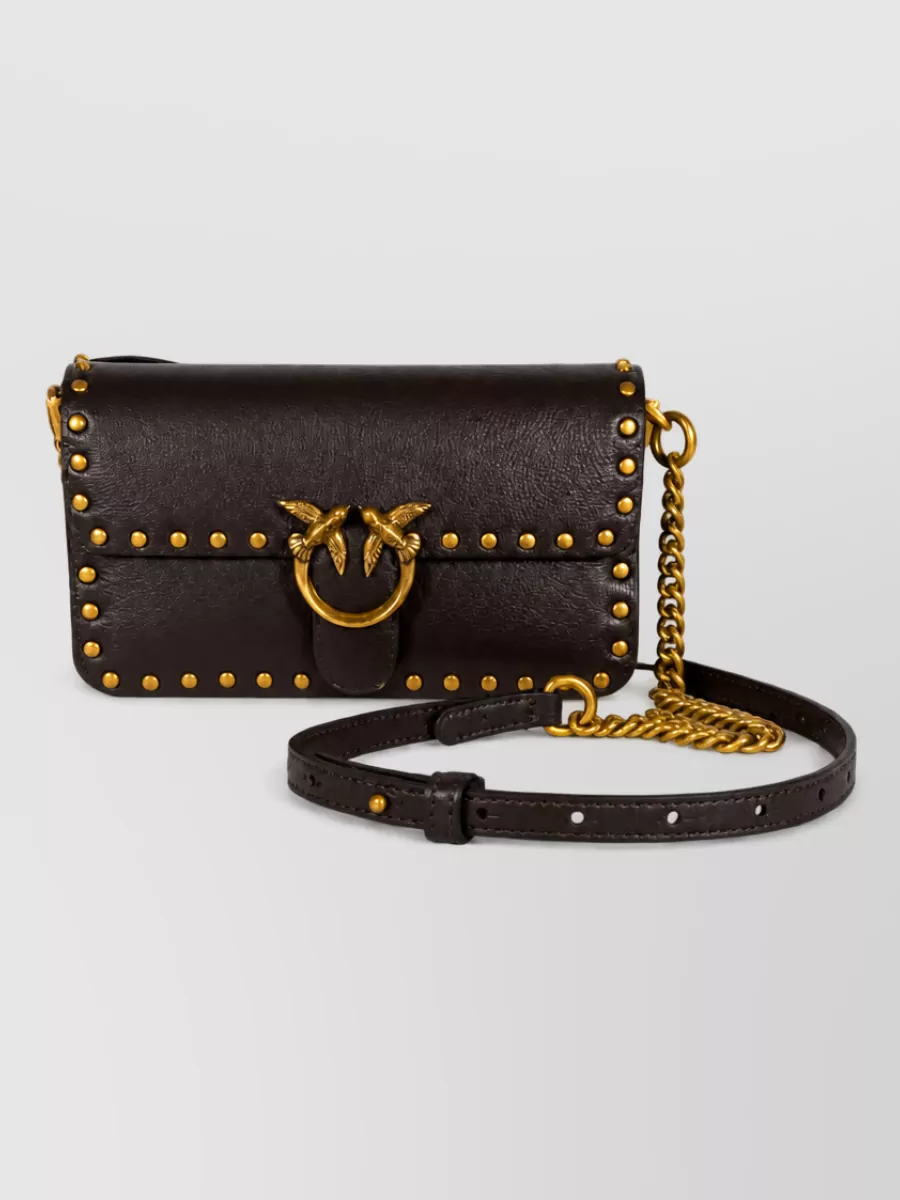 Pinko Love Bag One Leather Clutch Bag