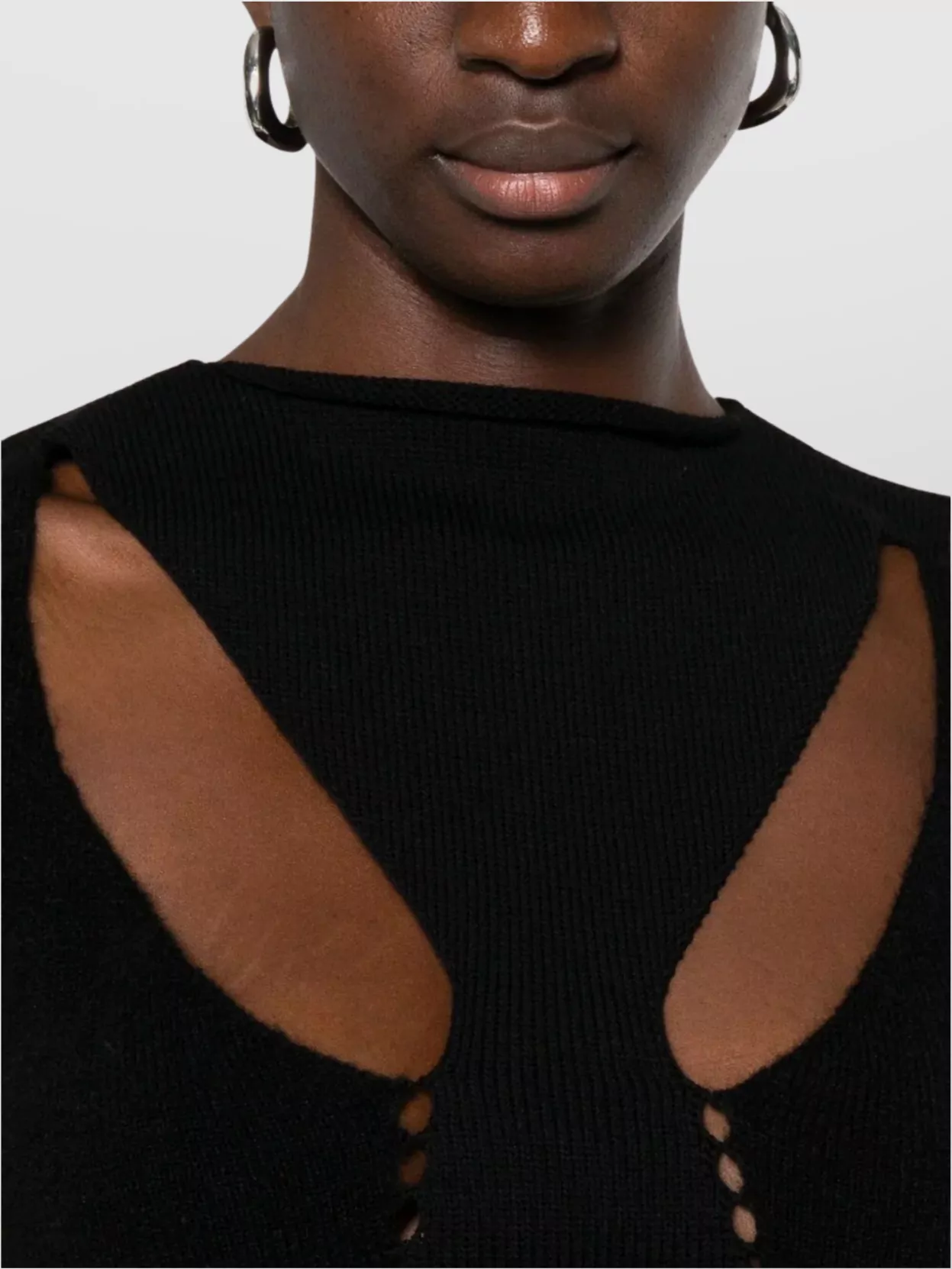 Rick Owens Sleeveless Top With Cut-Out And Ribbed Edges