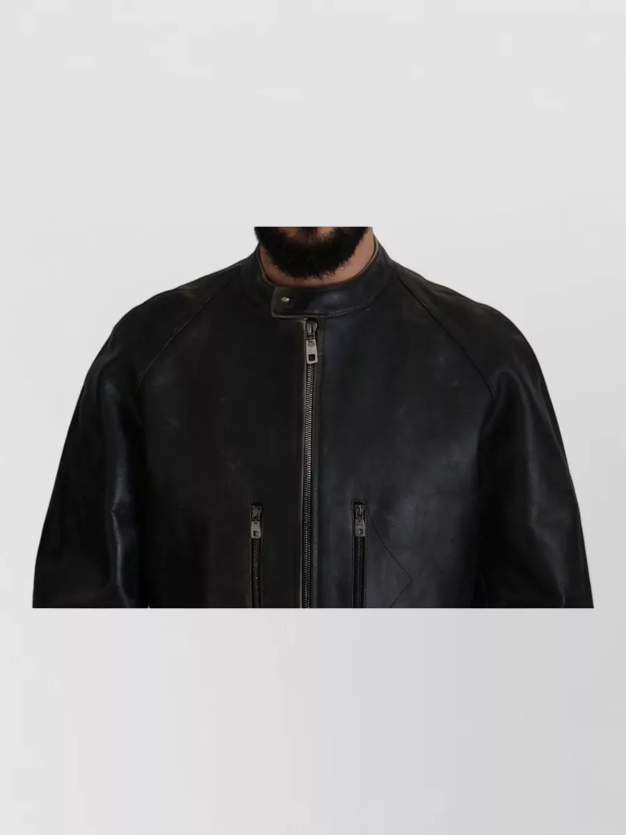 Dolce&Gabbana Leather Zipped Biker Jacket