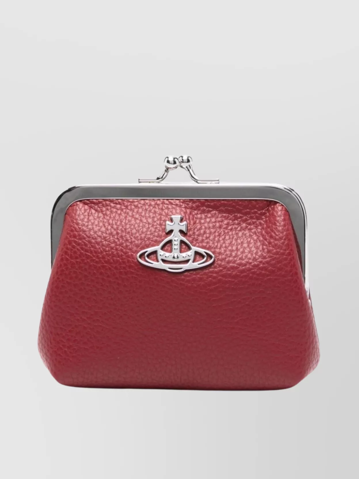 Shop Vivienne Westwood Grained Faux Leather Cardholders In Burgundy