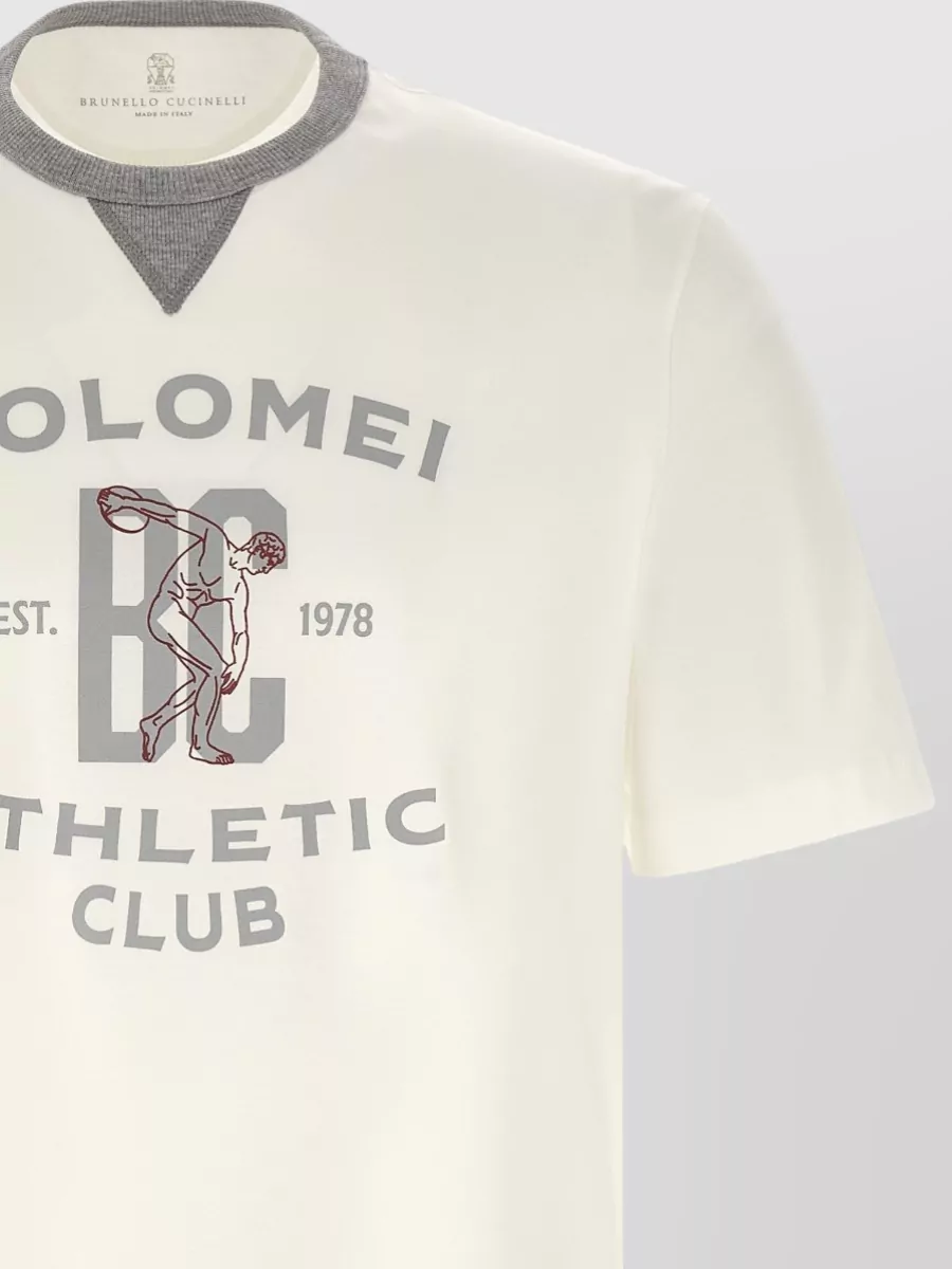 Brunello Cucinelli Graphic T Shirt Short Sleeves Crew Neck