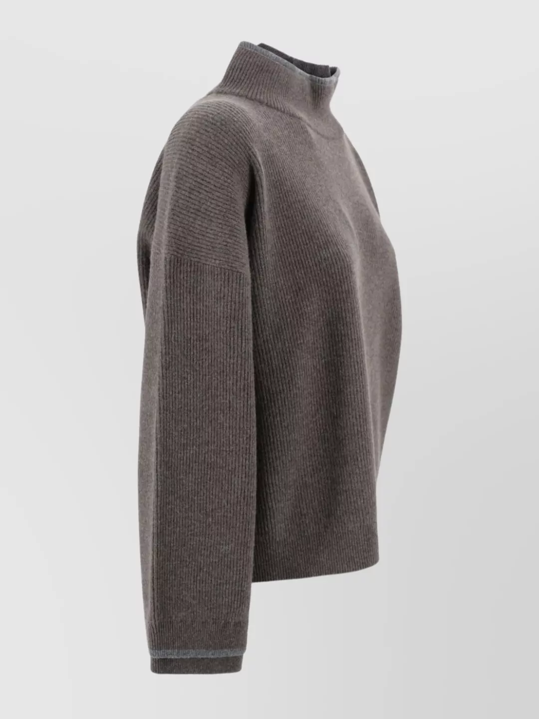 Brunello Cucinelli Knitwear With High Collar And Double Trim
