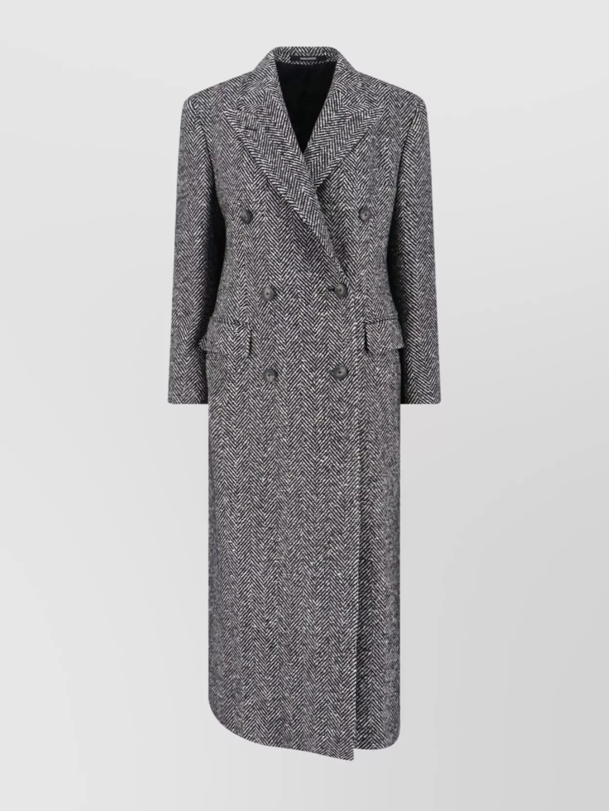 Tagliatore Buttoned Longline Jacket Notched Lapels In Gray