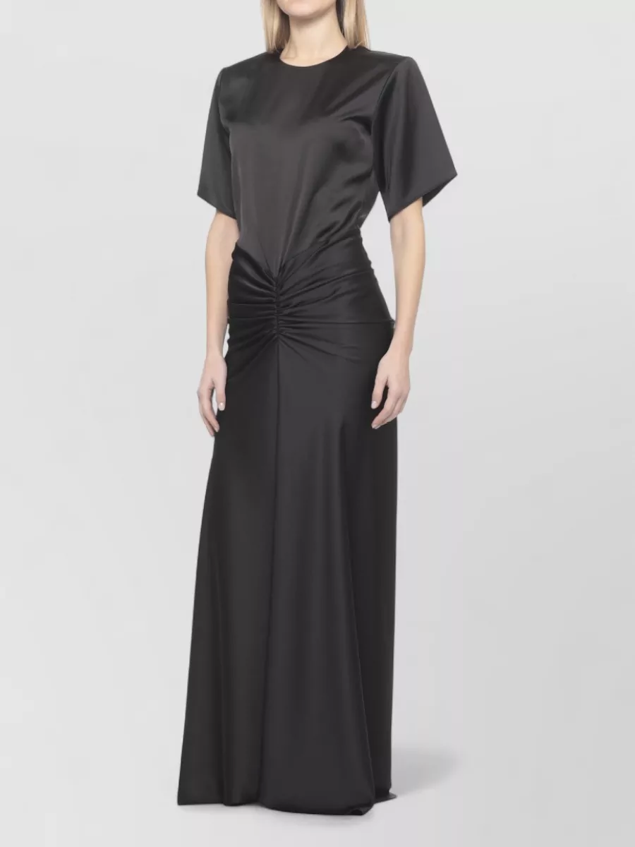 The Andamane Draped Satin Maxi Dress