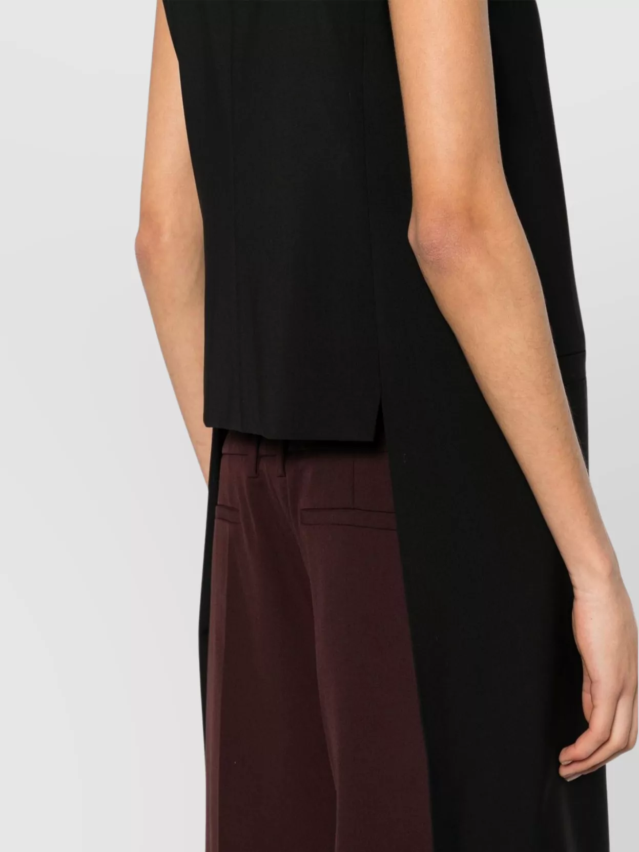 Alberta Ferretti Sleeveless Longline Jacket Front Pockets