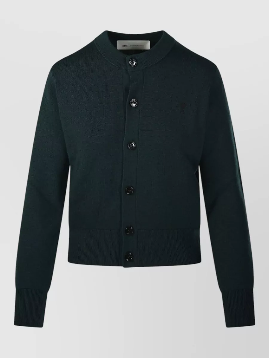 Ami Paris wool round neck cardigan