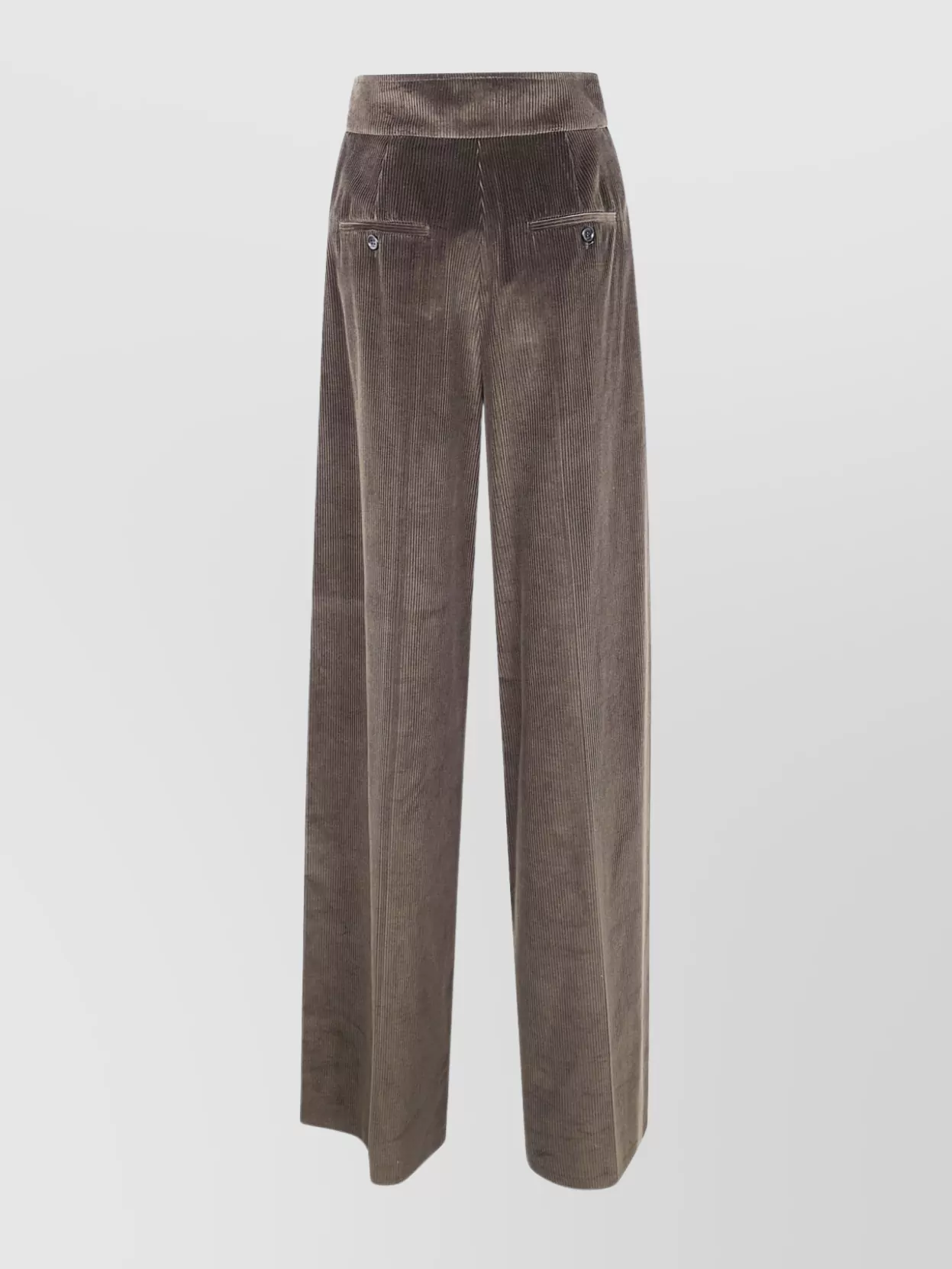 Max Mara Velvet High Waist Wide Leg Trousers In Brown