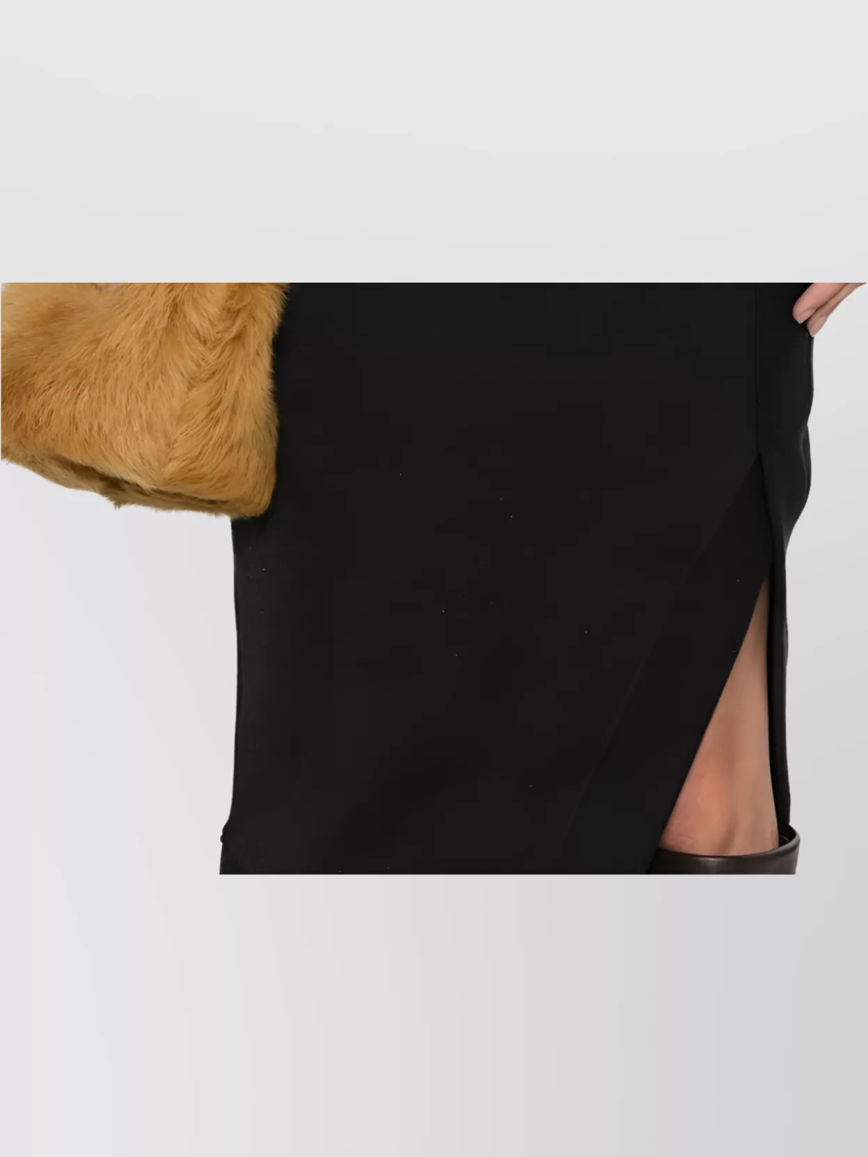 The Attico Ribbed Waist Midi Skirt With Side Slit