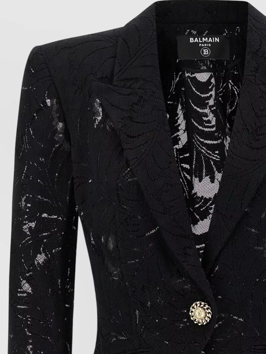 Balmain Lace Single-Breasted Blazer