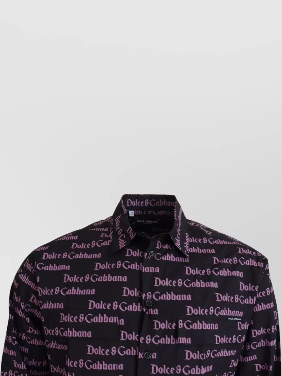 Dolce&Gabbana Cotton Logo Print Slim Fit Shirt