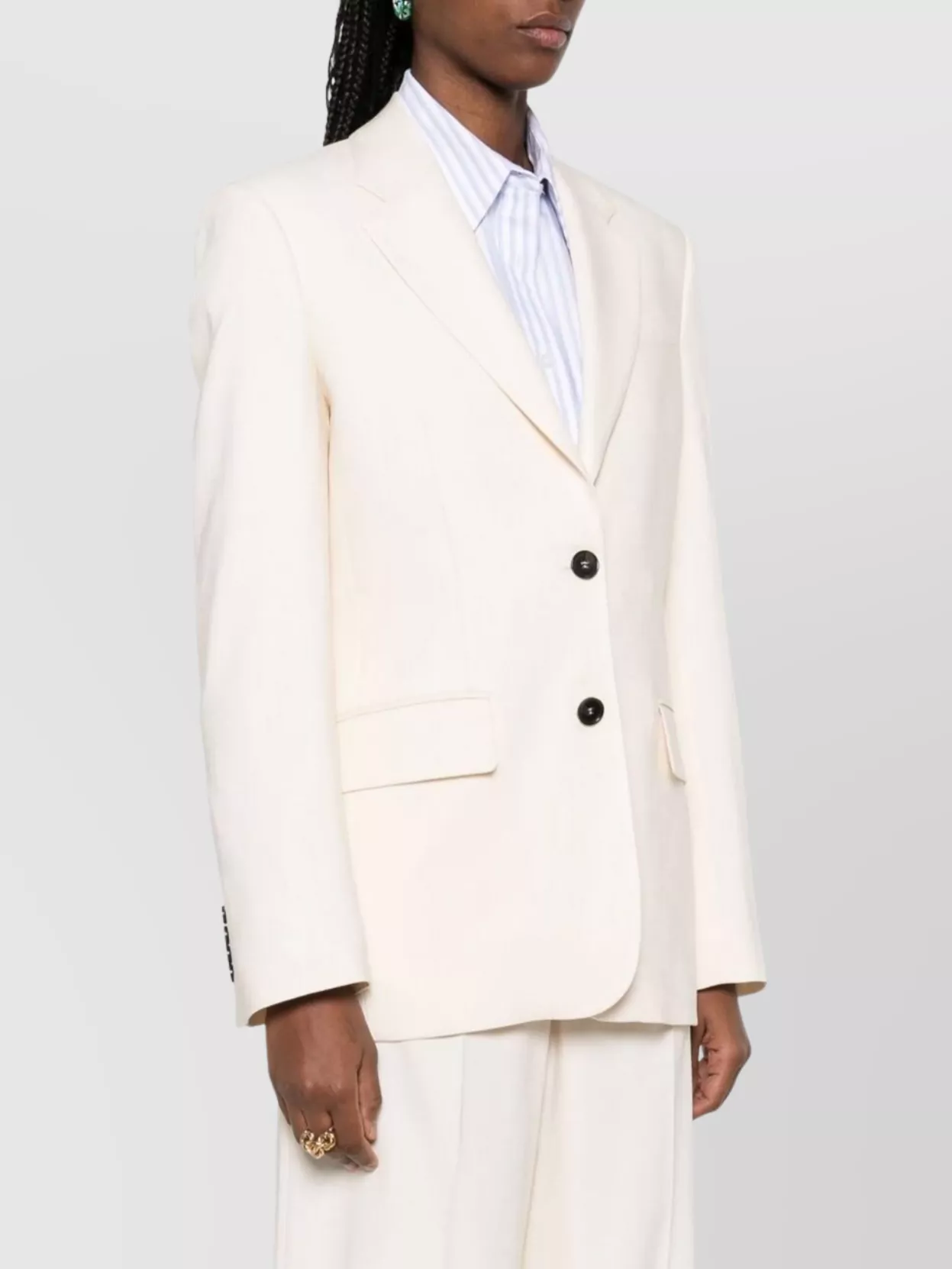 Msgm Viscose Jacket With Chest Patch Pocket In White