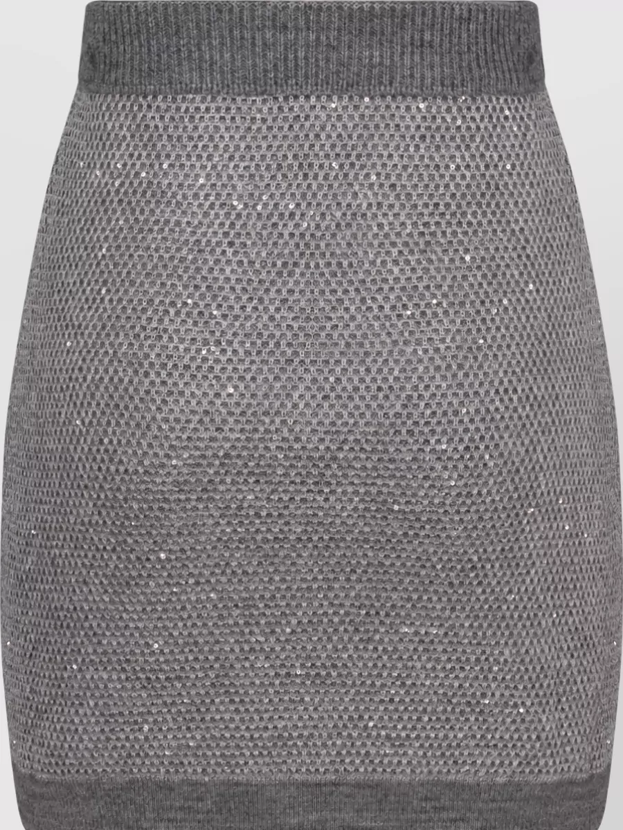 Elisabetta Franchi Sequin knit fitted skirt