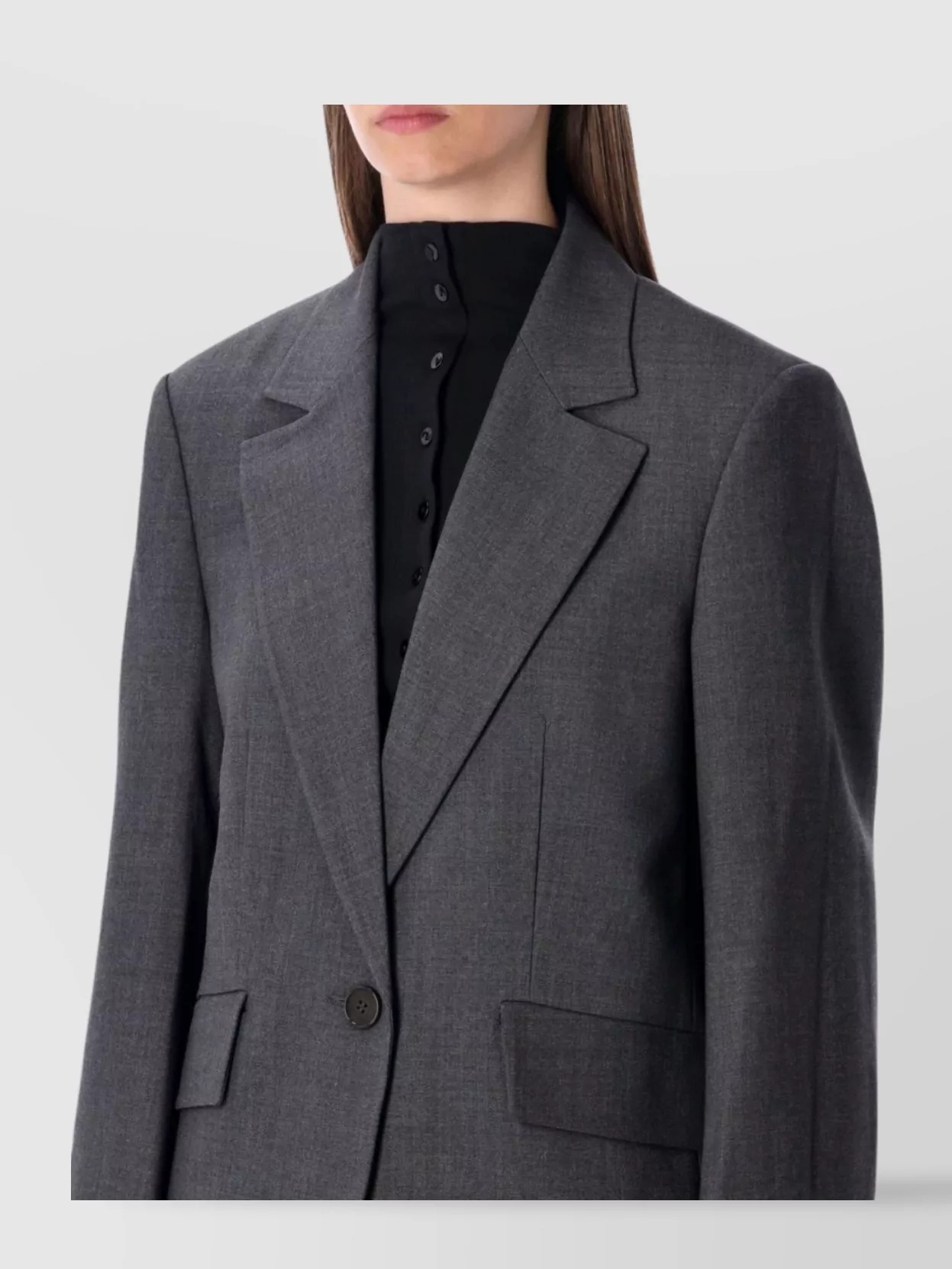 Low Classic Tailored Blazer Asymmetric Hemline