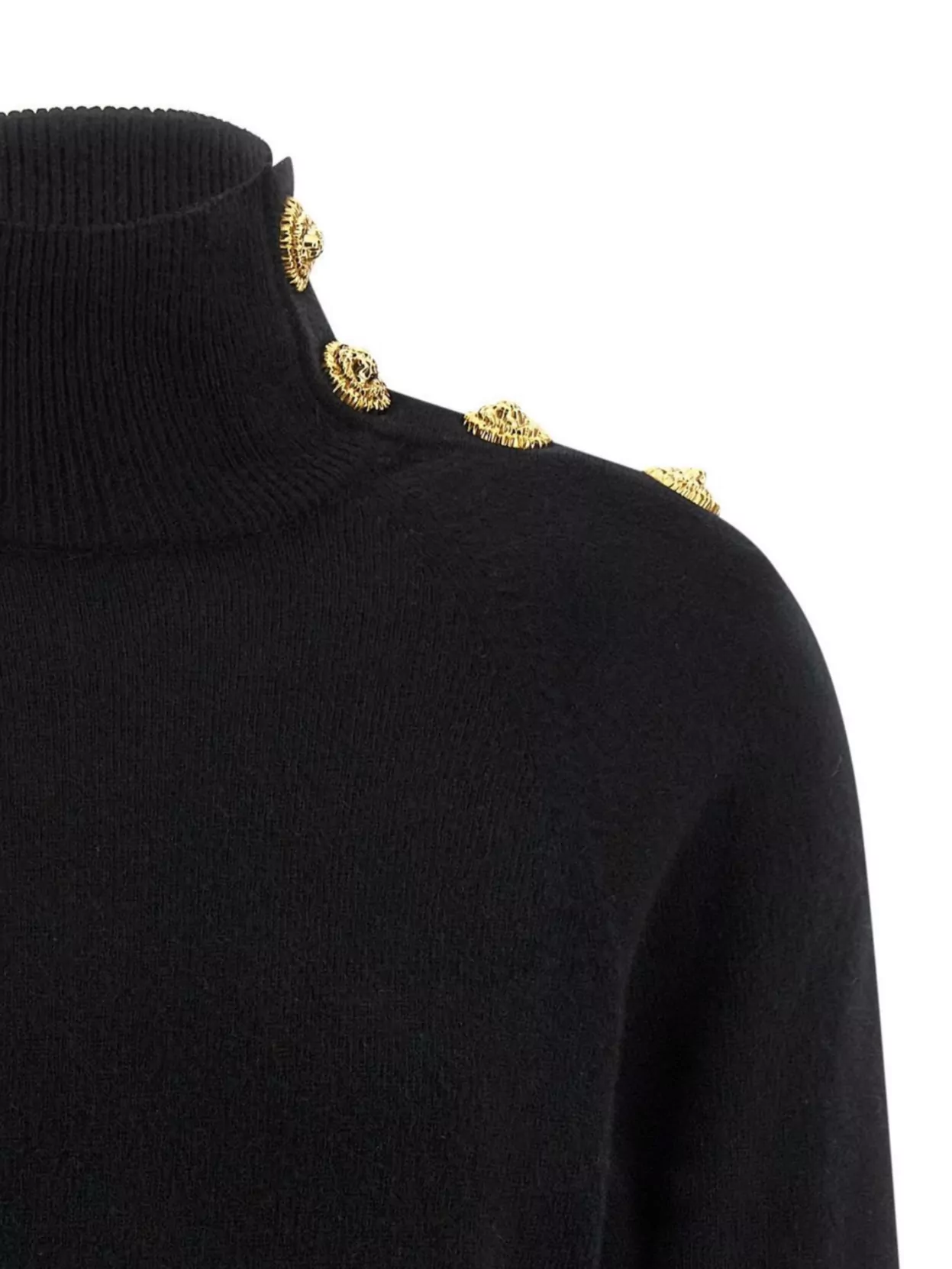 Balmain Turtleneck Cashmere Wool Knit Sweater