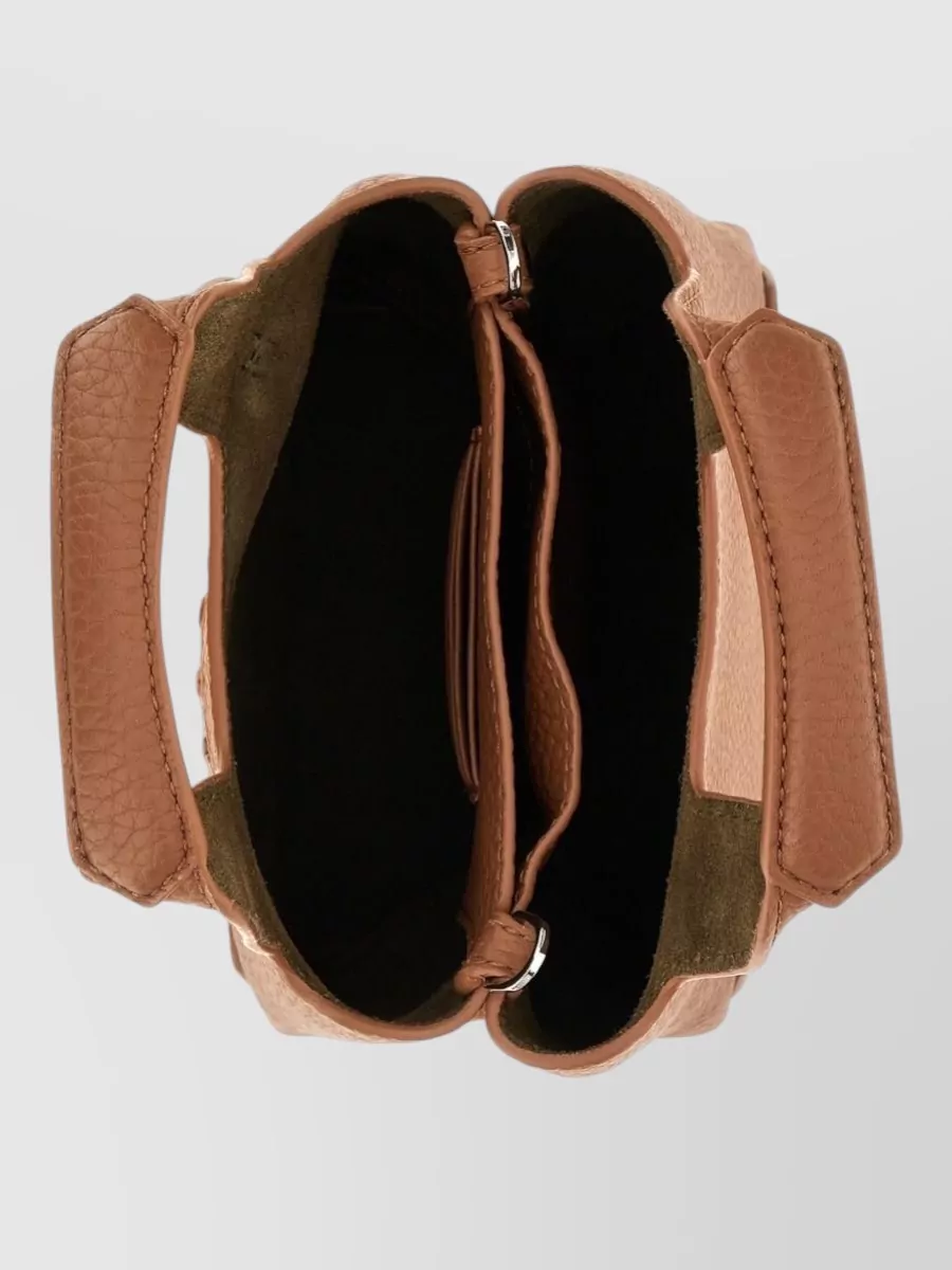 Hogan Leather Tote Bag Top Handle Charm