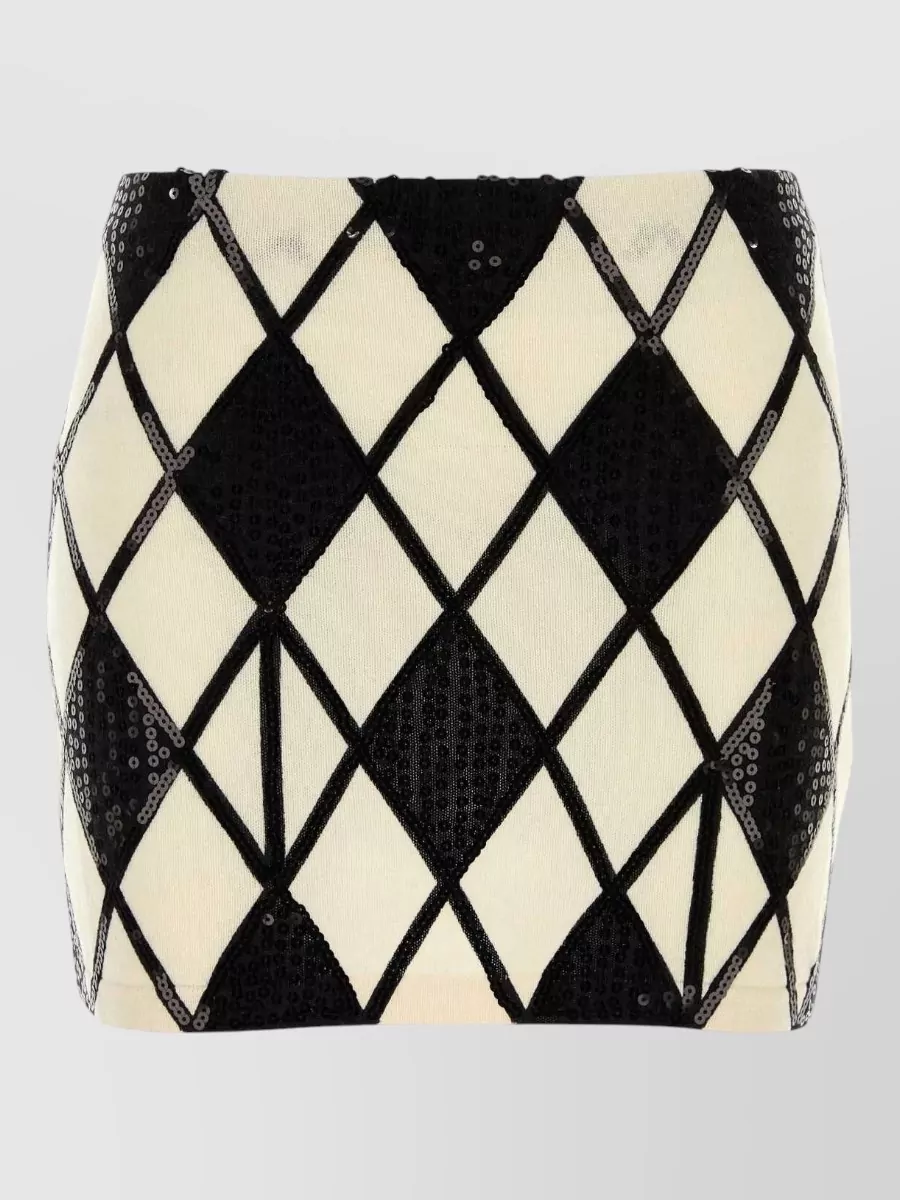 Blumarine embroidered cashmere mini skirt