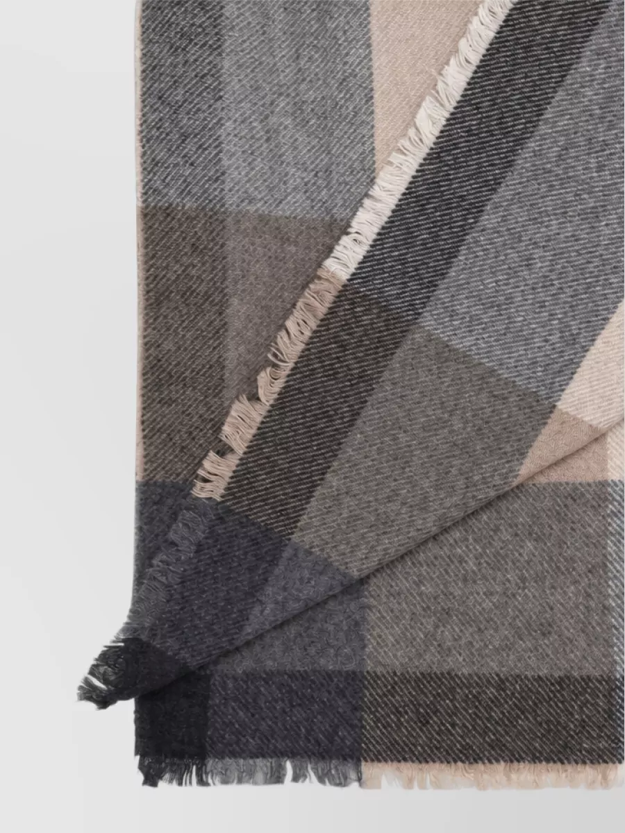 Brunello Cucinelli Checked Cashmere Scarf