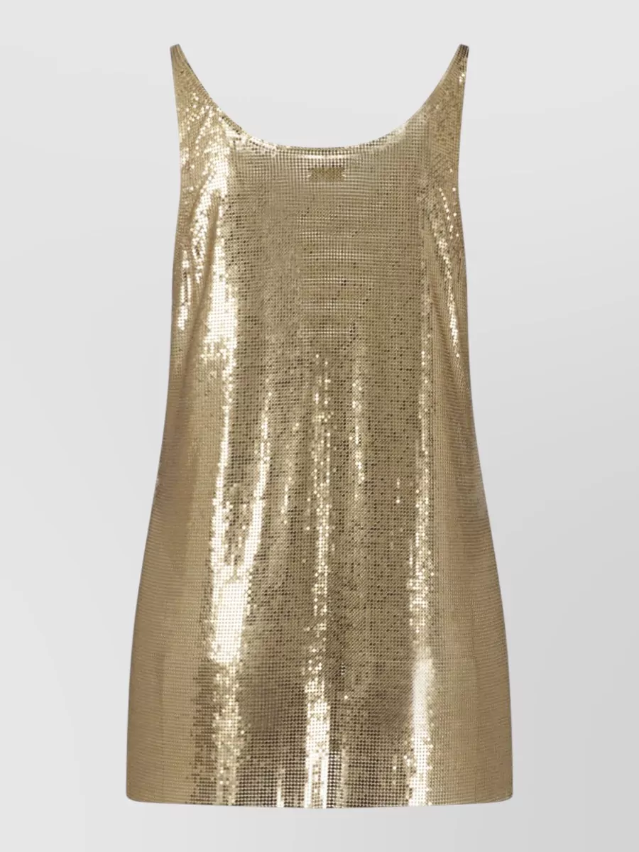 Paco Rabanne Aluminium Long Sleeve Mini Dress