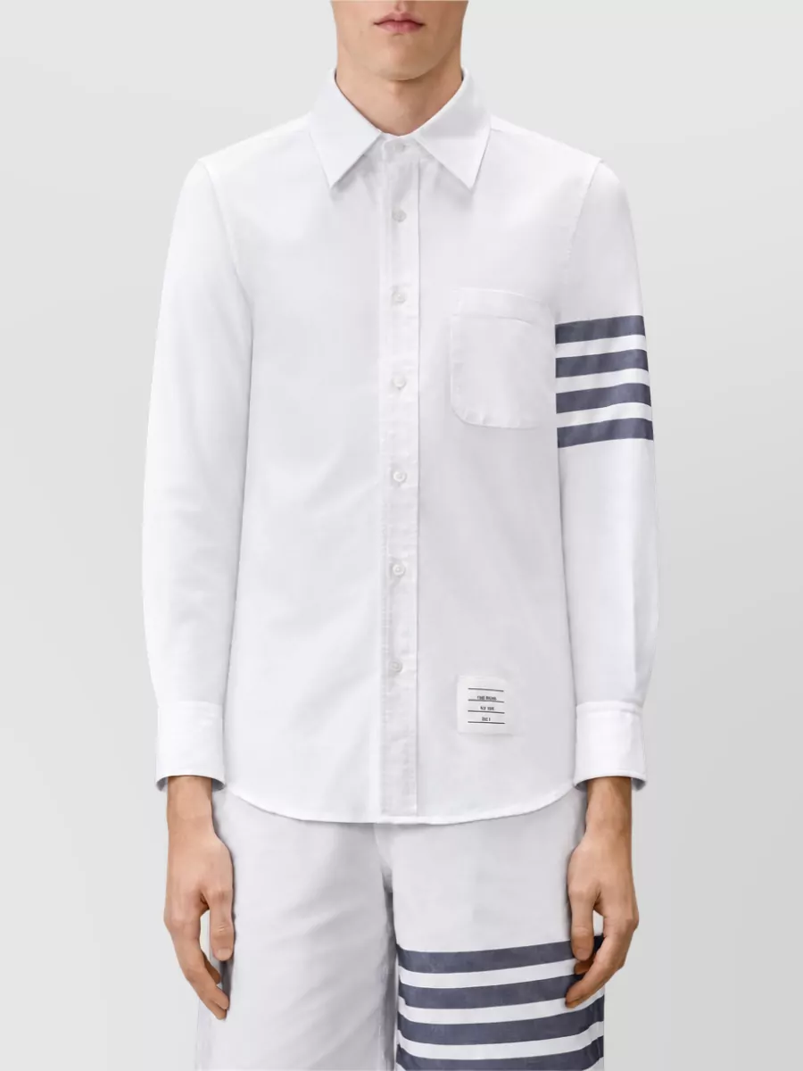 Thom Browne Cotton Straight-Fit Long-Sleeve Oxford Shirt