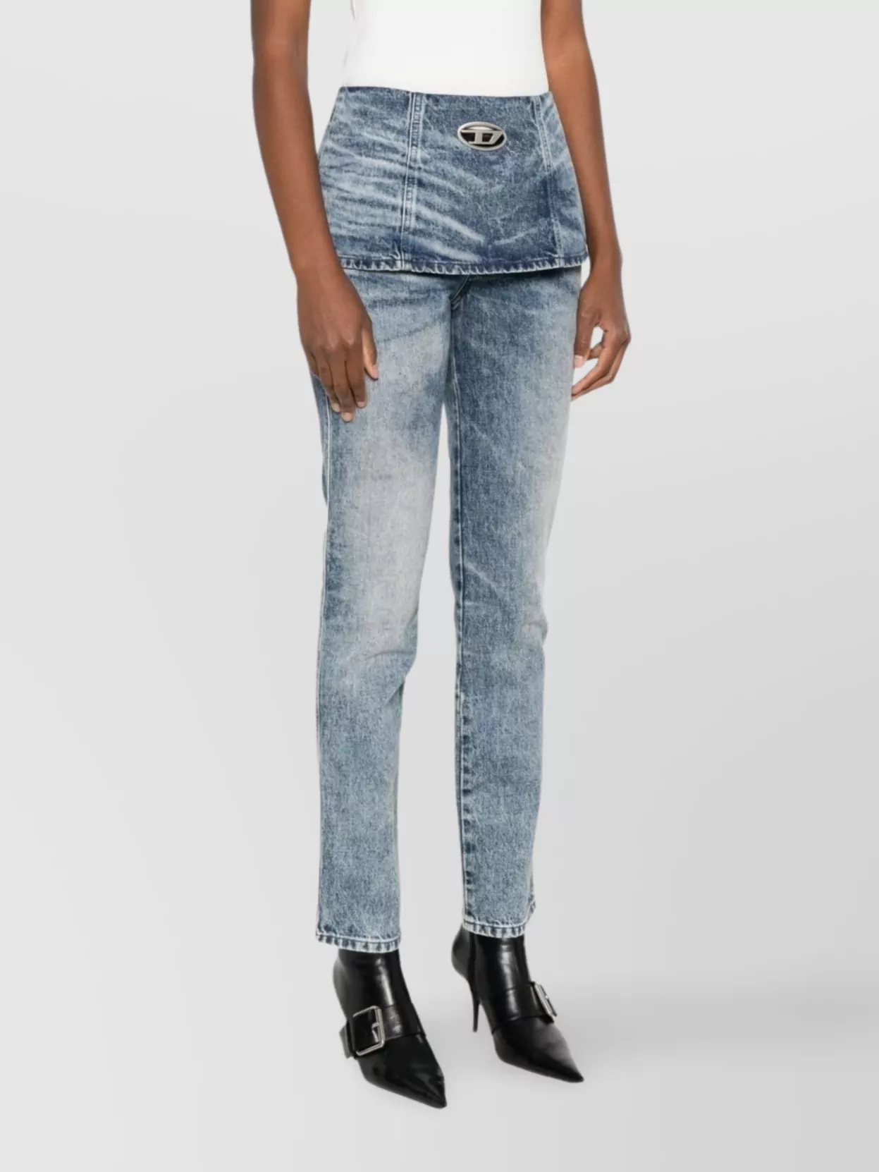 Diesel Straight Leg Trousers Belt Detail